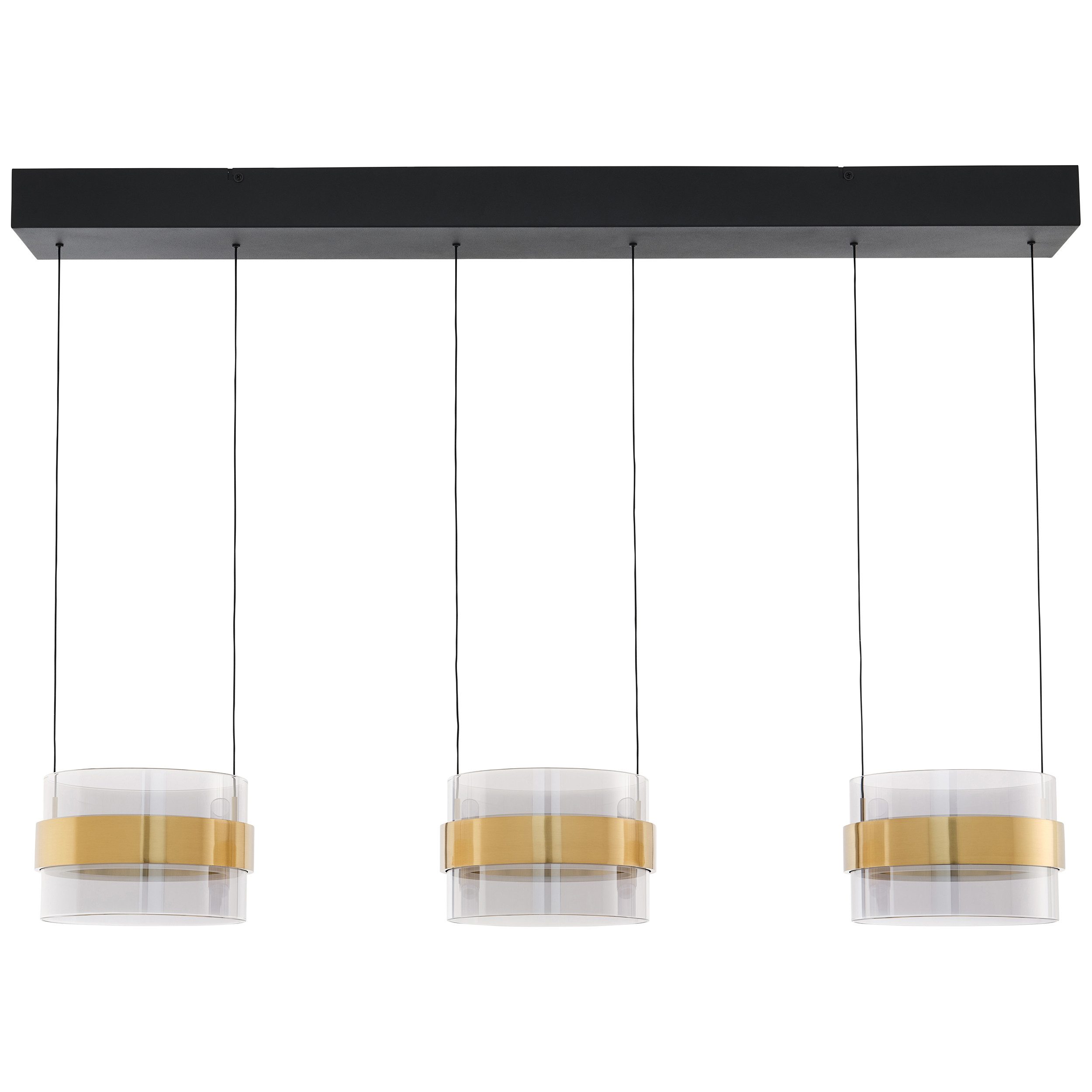 lumiCouture Inside, Memoryfunktion, mehrere Helligkeitsstufen, LED fest integriert, Warmweiß, 2700 K, Metall/Glas, messingfarben/Rauchglas
