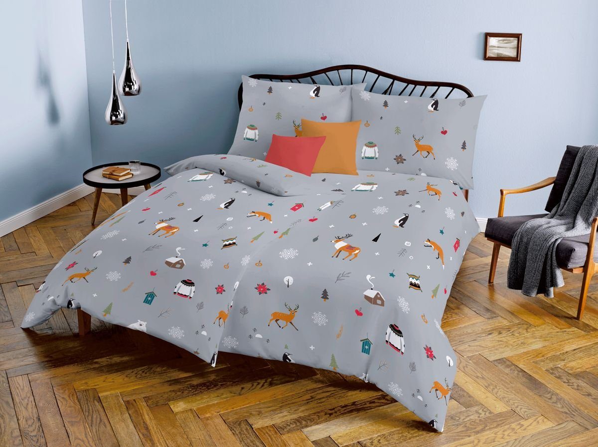 fleuresse Bettwäsche Fleuresse Mako Satin Bettwäsche 2tlg. 135x200cm Winter günstig online kaufen