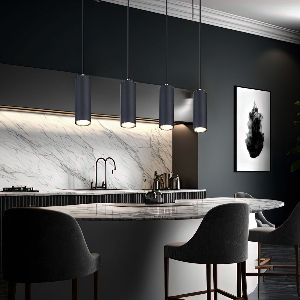 GLOBO LIGHTING Hängeleuchte, Leuchtmittel nicht inklusive, Pendellampe Hängelampe Esstischleuchte schwarz 4 flammig H 120 cm