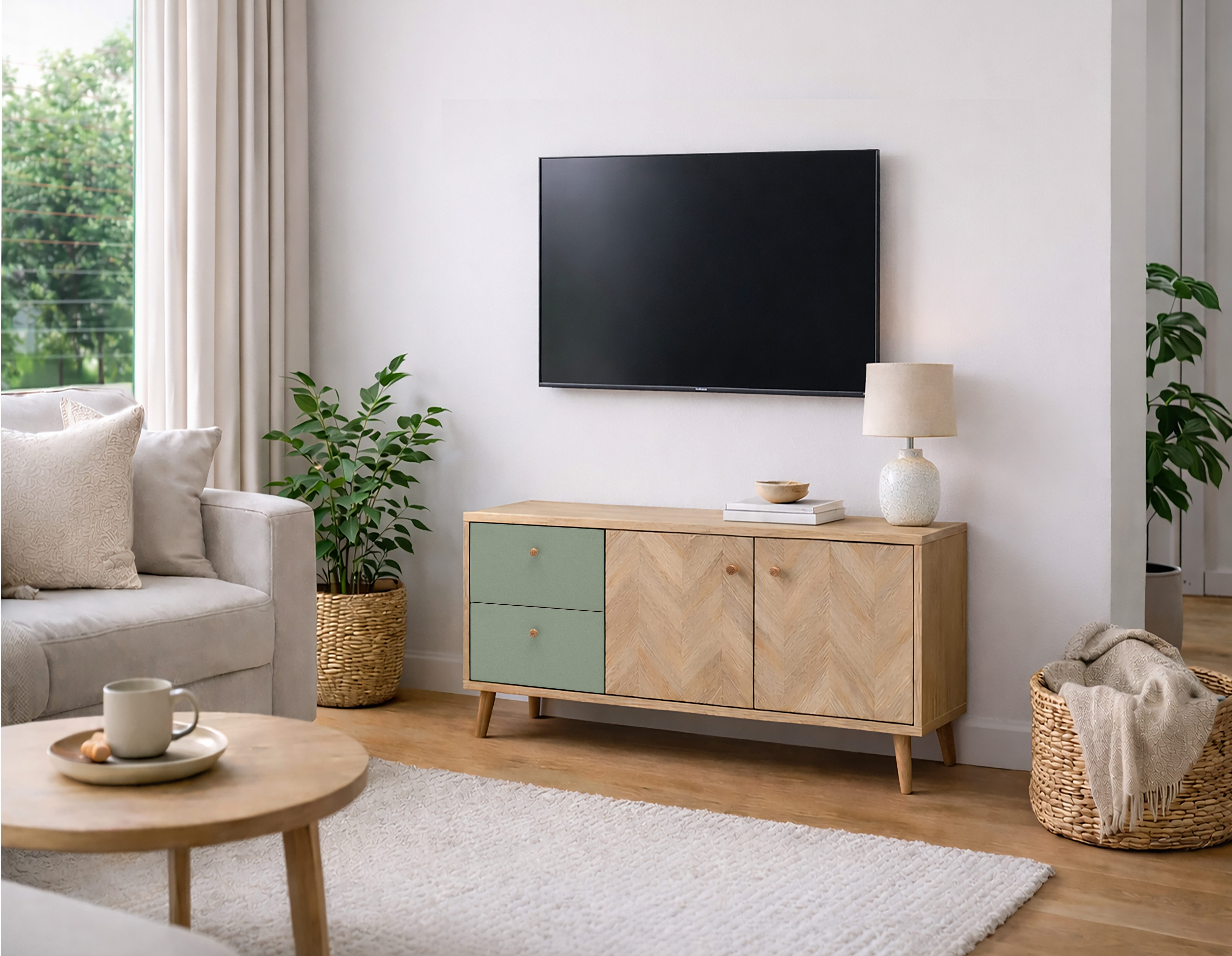 Schildmeyer TV-Board Visby, Lowboard,melaminharzbeschichtet, Made in Germany, B: 109 cm (1 St), Solide Verarbeitung - Dieses Produkt ist in Deutschland gefertigt