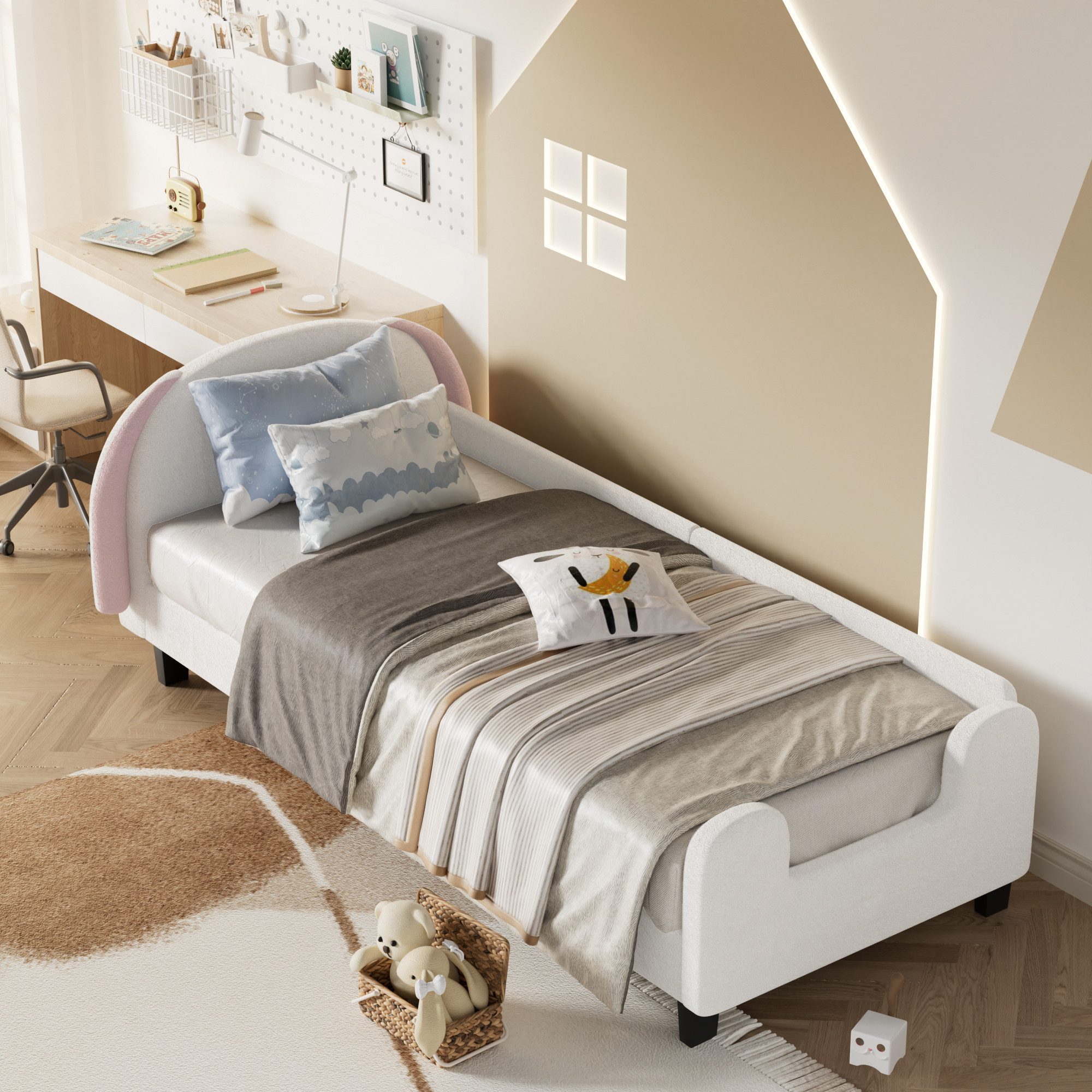REDOM Kinderbett Kinderbett in Hasenform (90x200cm,ohne Matratze), Kinderbett in Hasenform, einfacher Aufbau