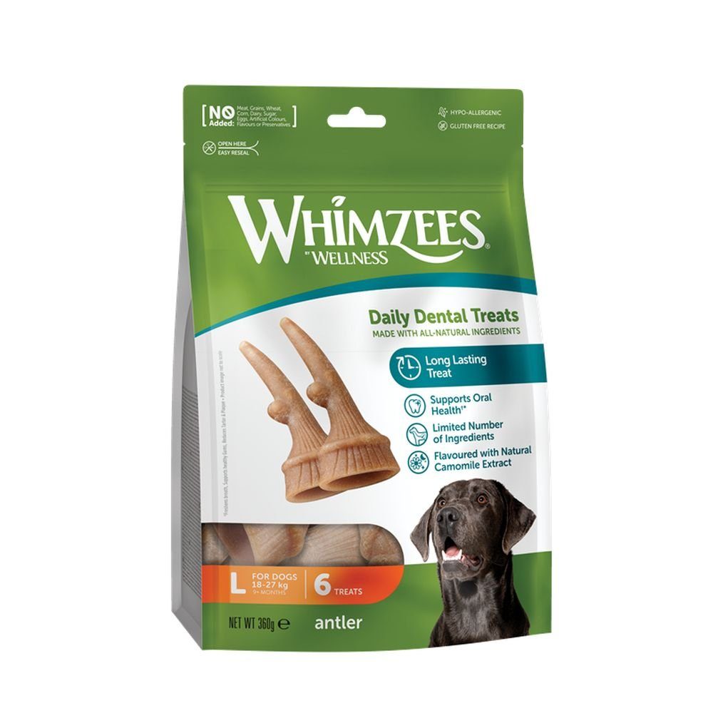 Tier-Zahnpflegeset GEWEIH - Vegetarischer Zahnpflege-Snack, Größe L für Hunde 18-24 kg