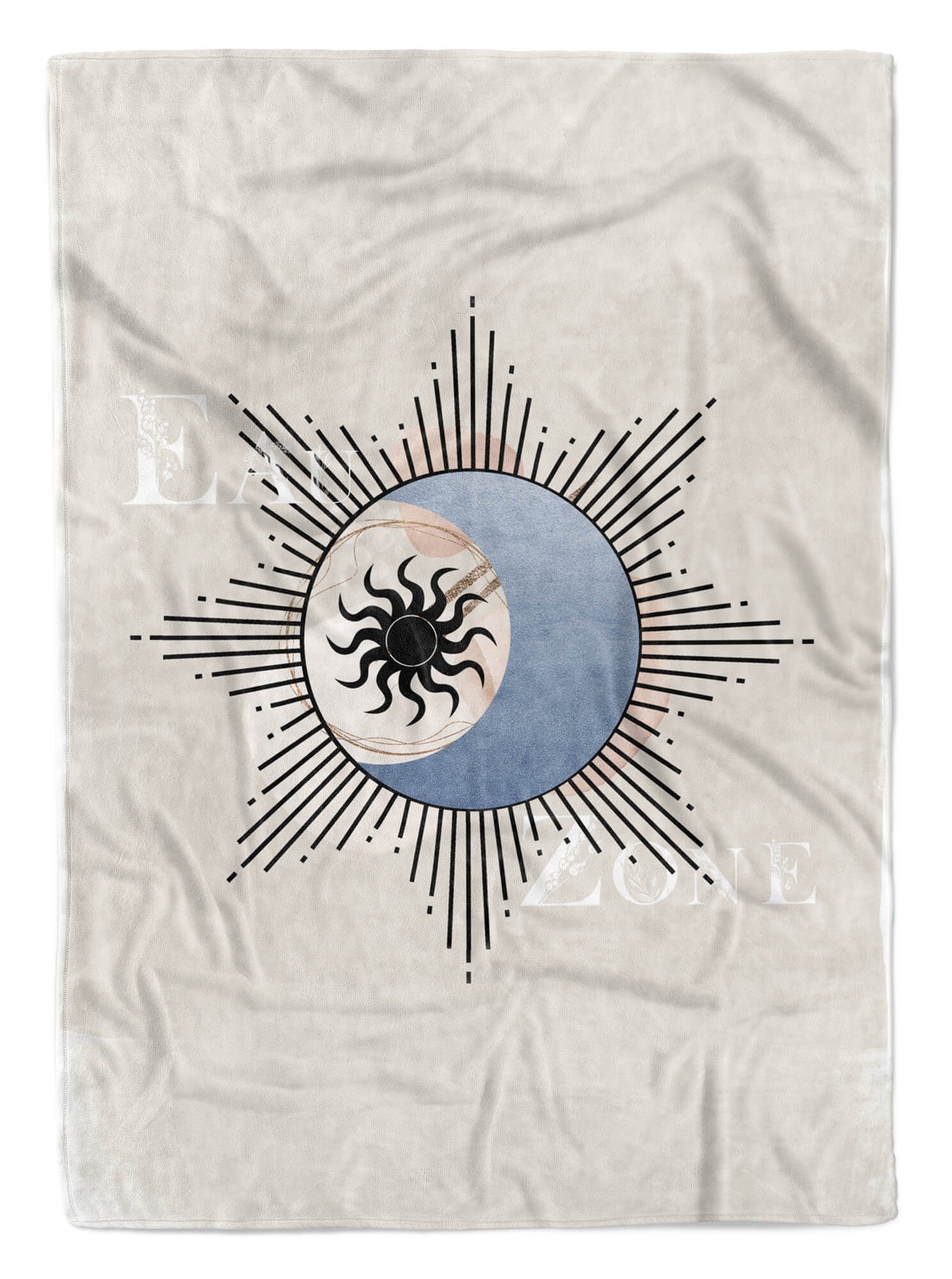Sonne Baumwolle-Polyester-Mix Kunstvoll Handtuch Kreislauf Handtuch Mond Astrolo, (1-St), Art Handtücher Saunatuch Kuscheldecke Strandhandtuch Sinus