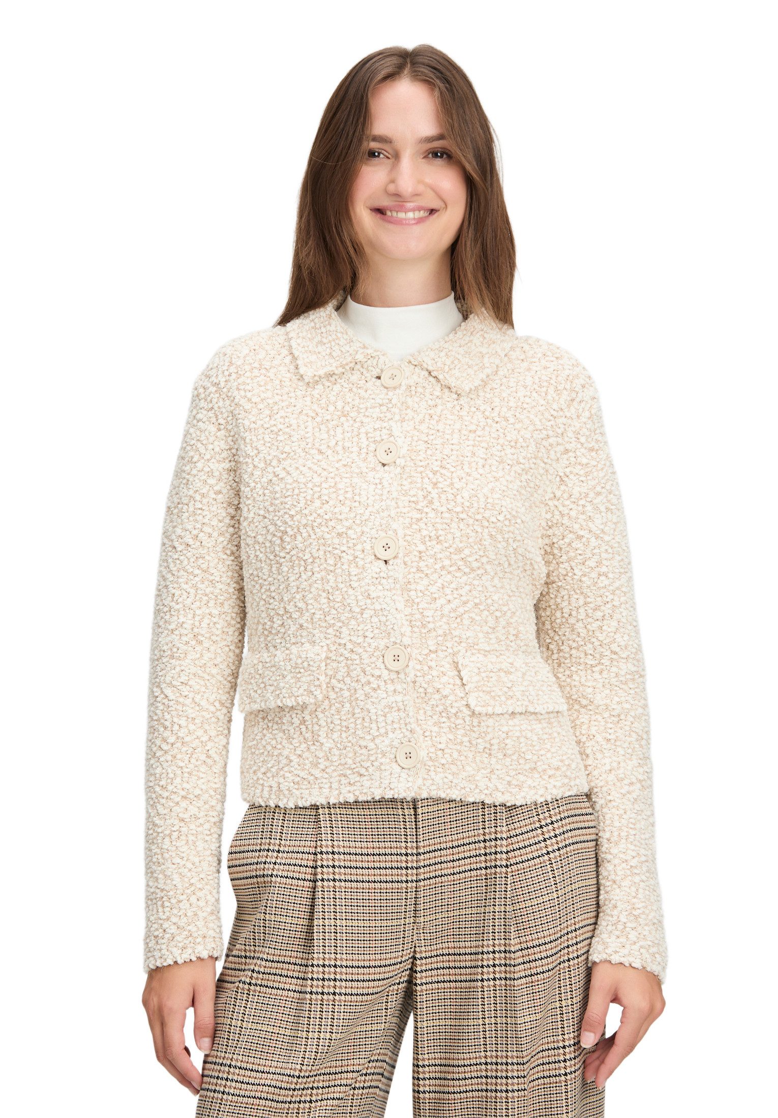 Cartoon Strickjacke Damen Cardigan mit Kragen (1-tlg) günstig online kaufen