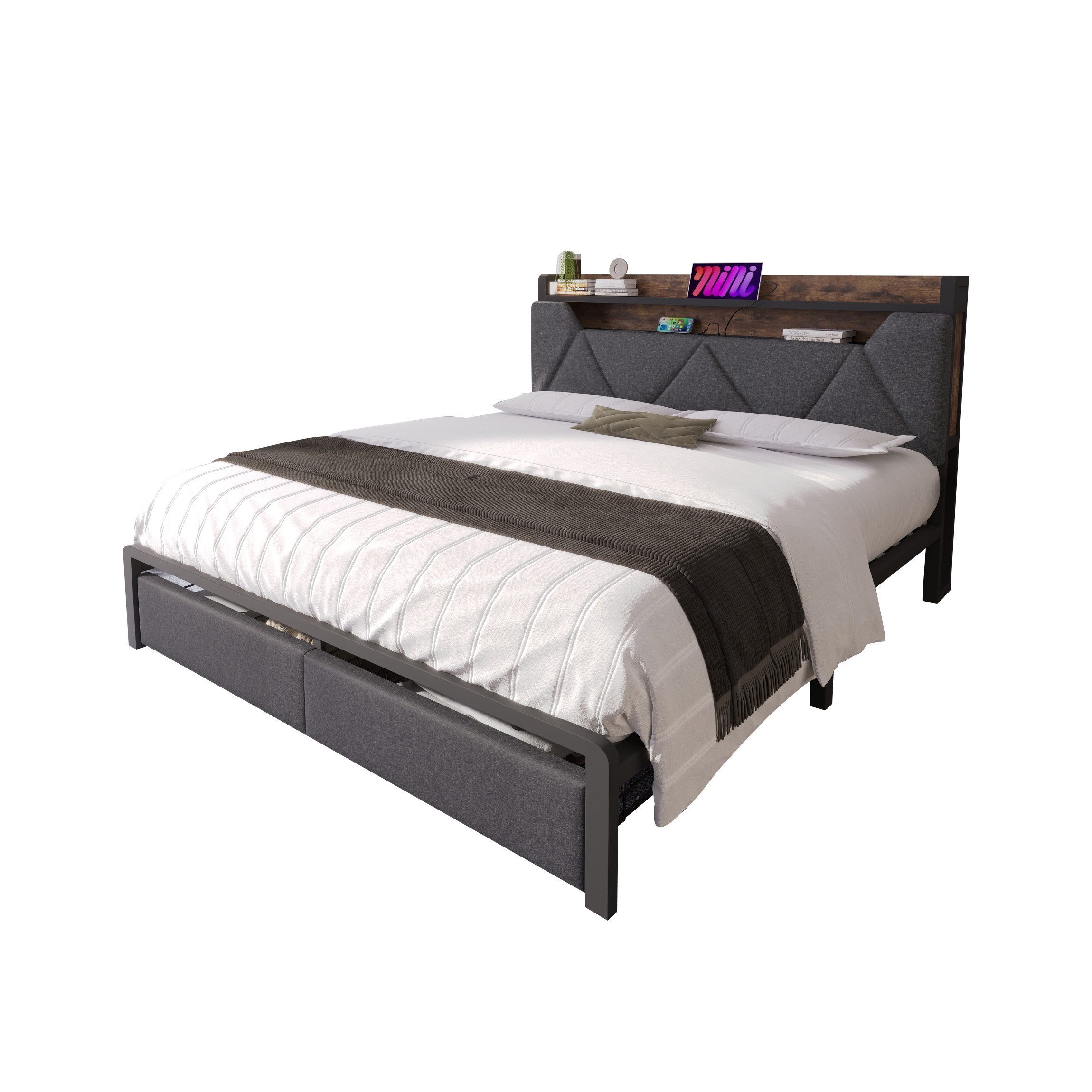 OKWISH Polsterbett mit USB Typ C günstig online kaufen