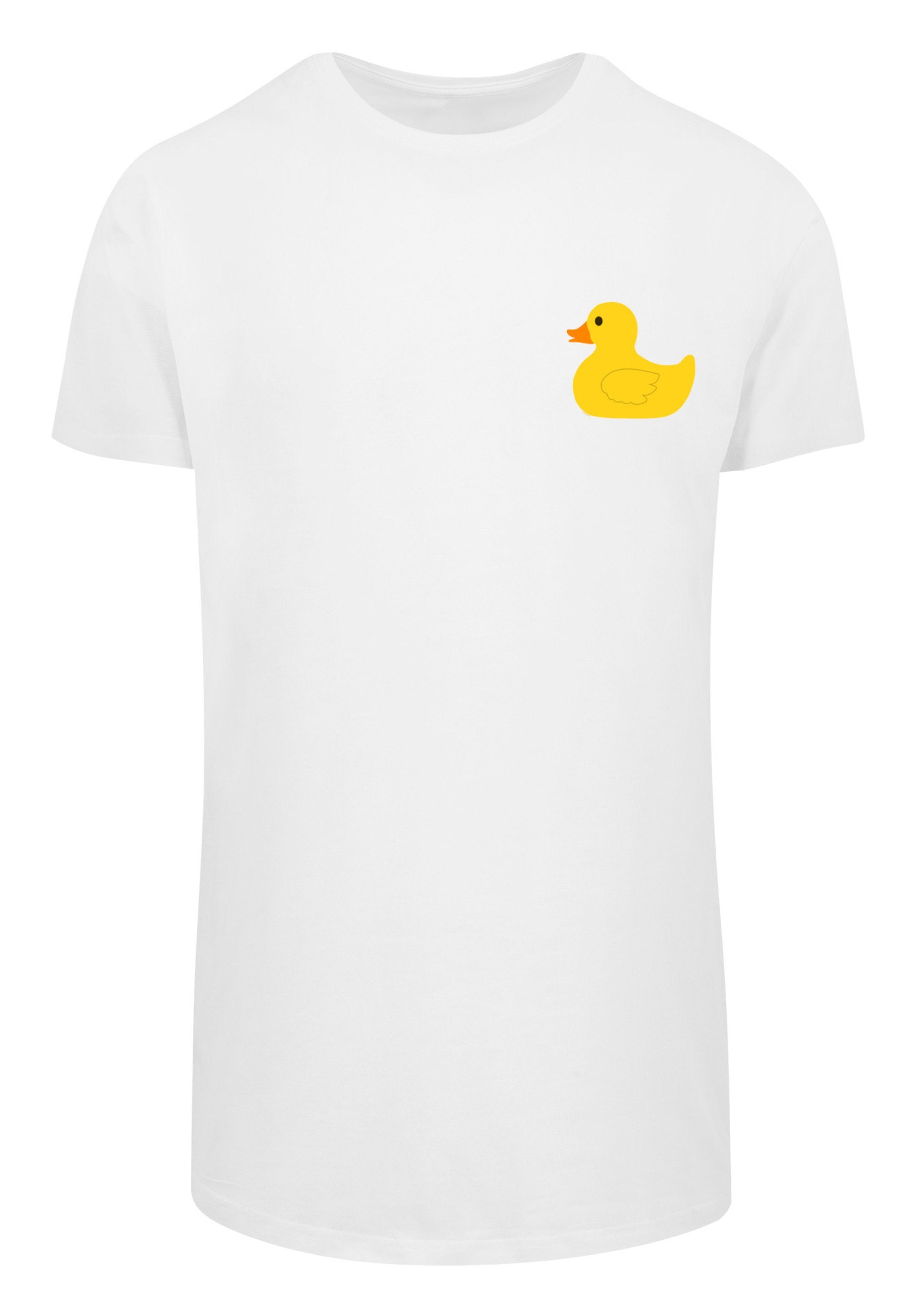 T-Shirt F4NT4STIC weiß Yellow Print LONG Duck Rubber