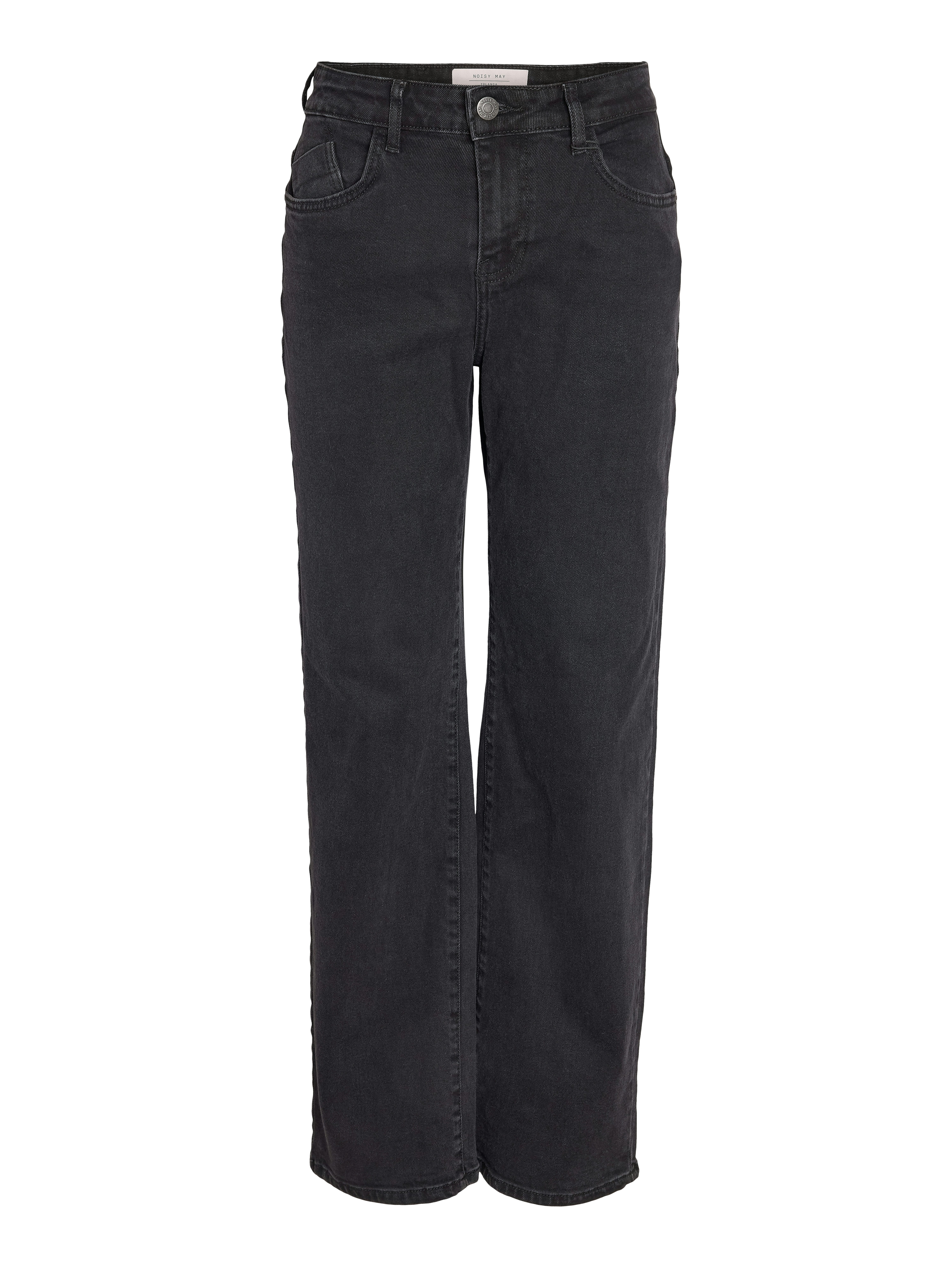 Straight-Jeans NMYOLANDA NW WIDE JEANS BLACK NOOS