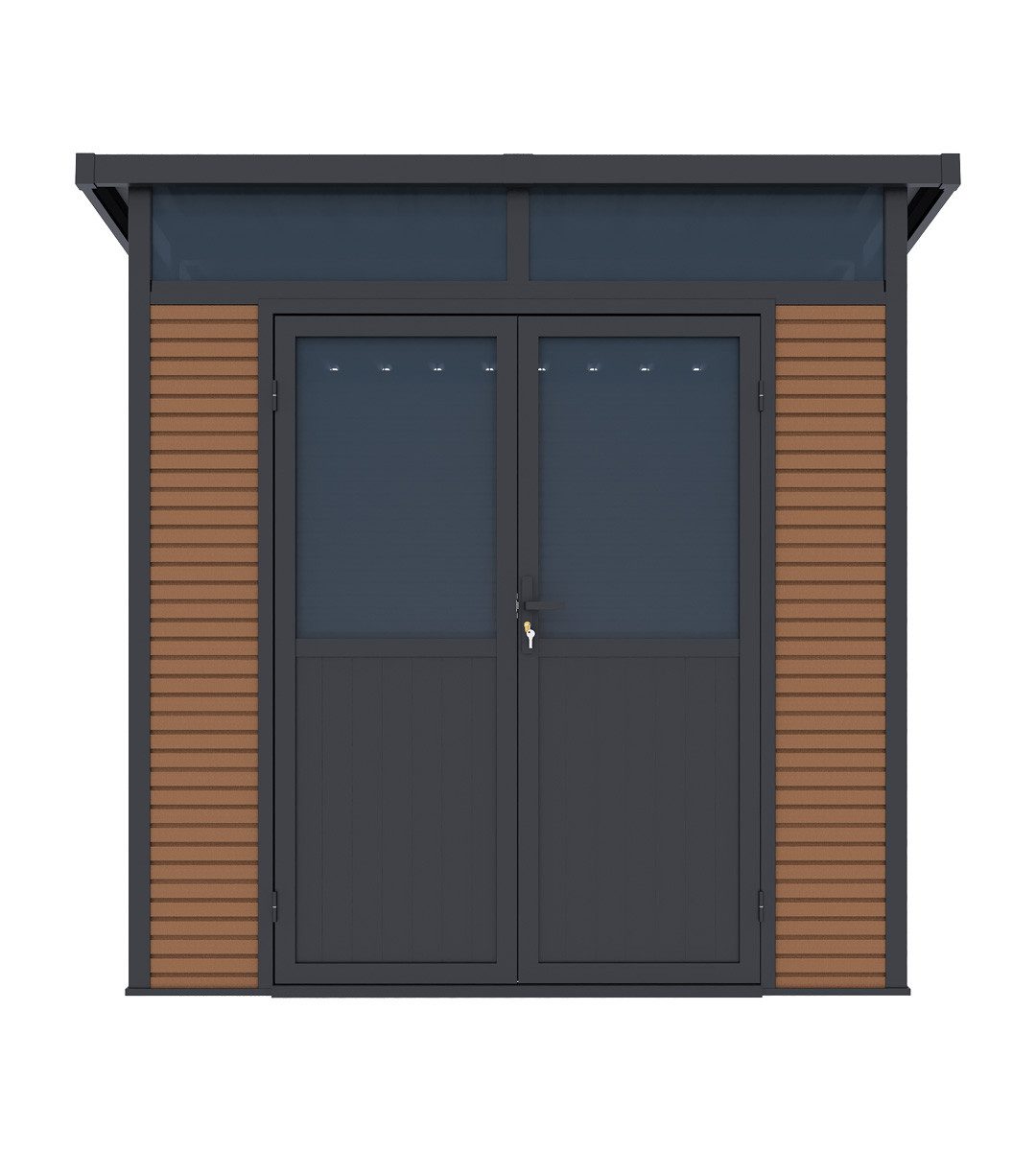 Weide Gartenhaus Weide Aluminium & WPC Gartenhaus 218x218x226cm Teak, BxT: 218x218 cm