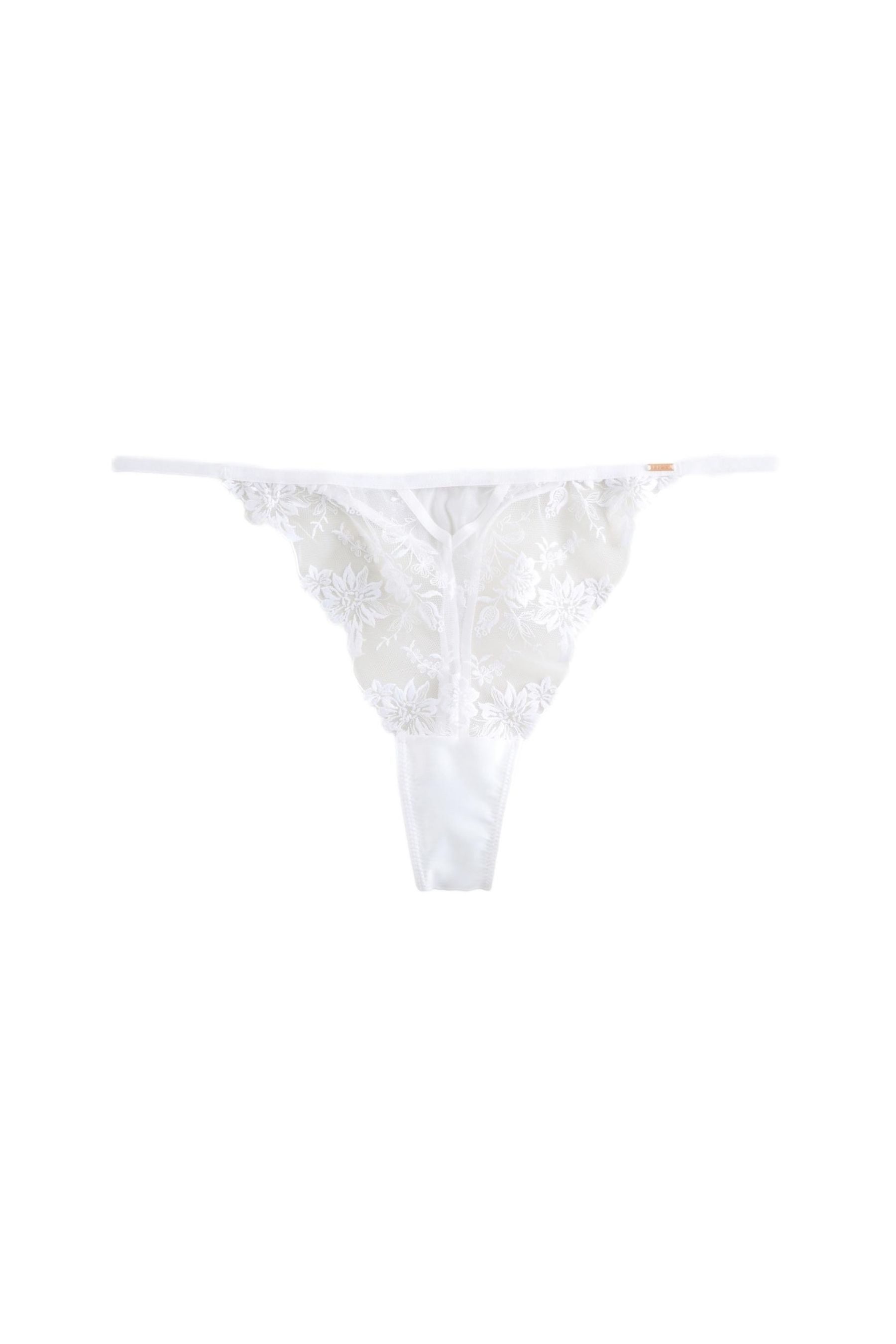 String Lipsy Braut-Stringtanga mit Stickerei, Baumwolle