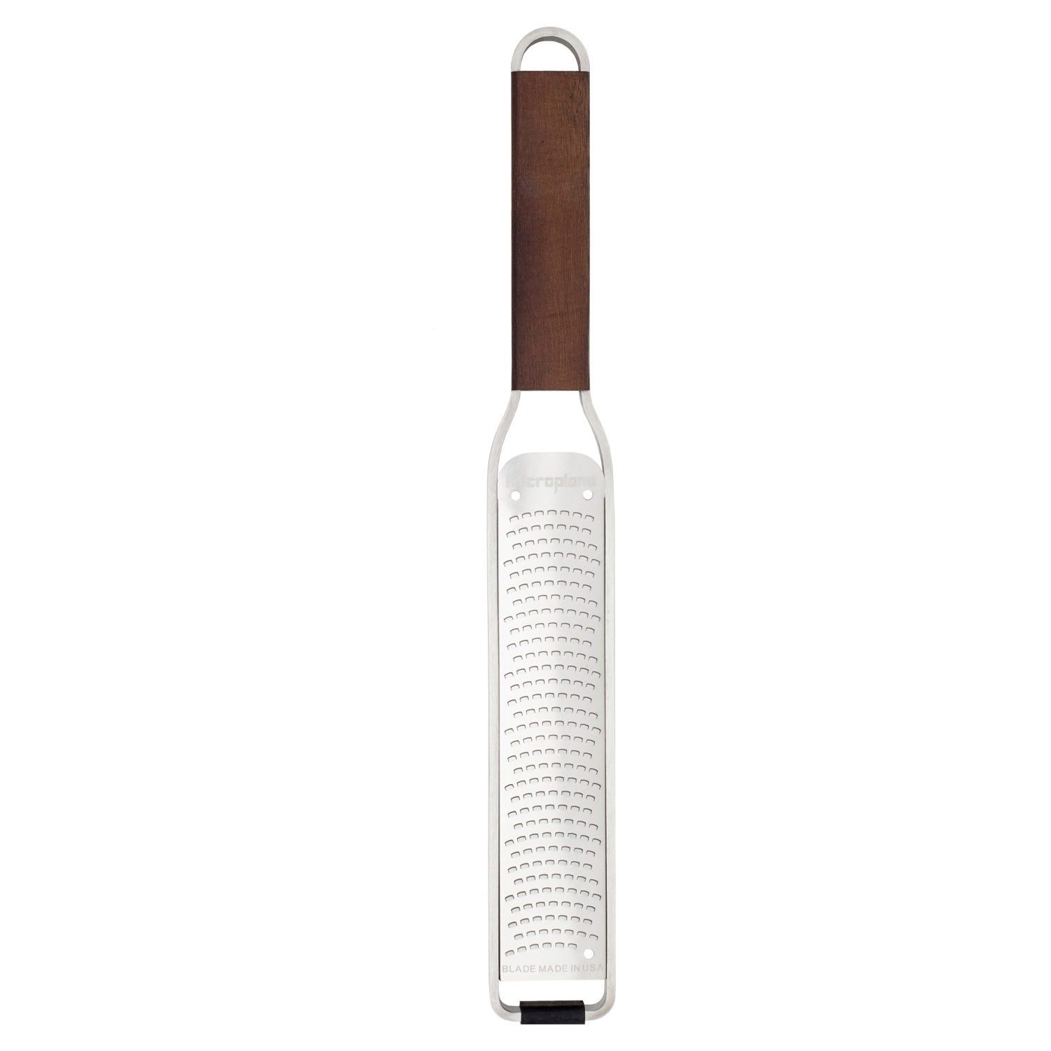 Microplane Küchenreibe Zesterreibe MASTER, L 31 cm, Braun, Walnussholz, Edelstahl, Gummi, Walnussholz, mit feiner Reibe und Gummifuß