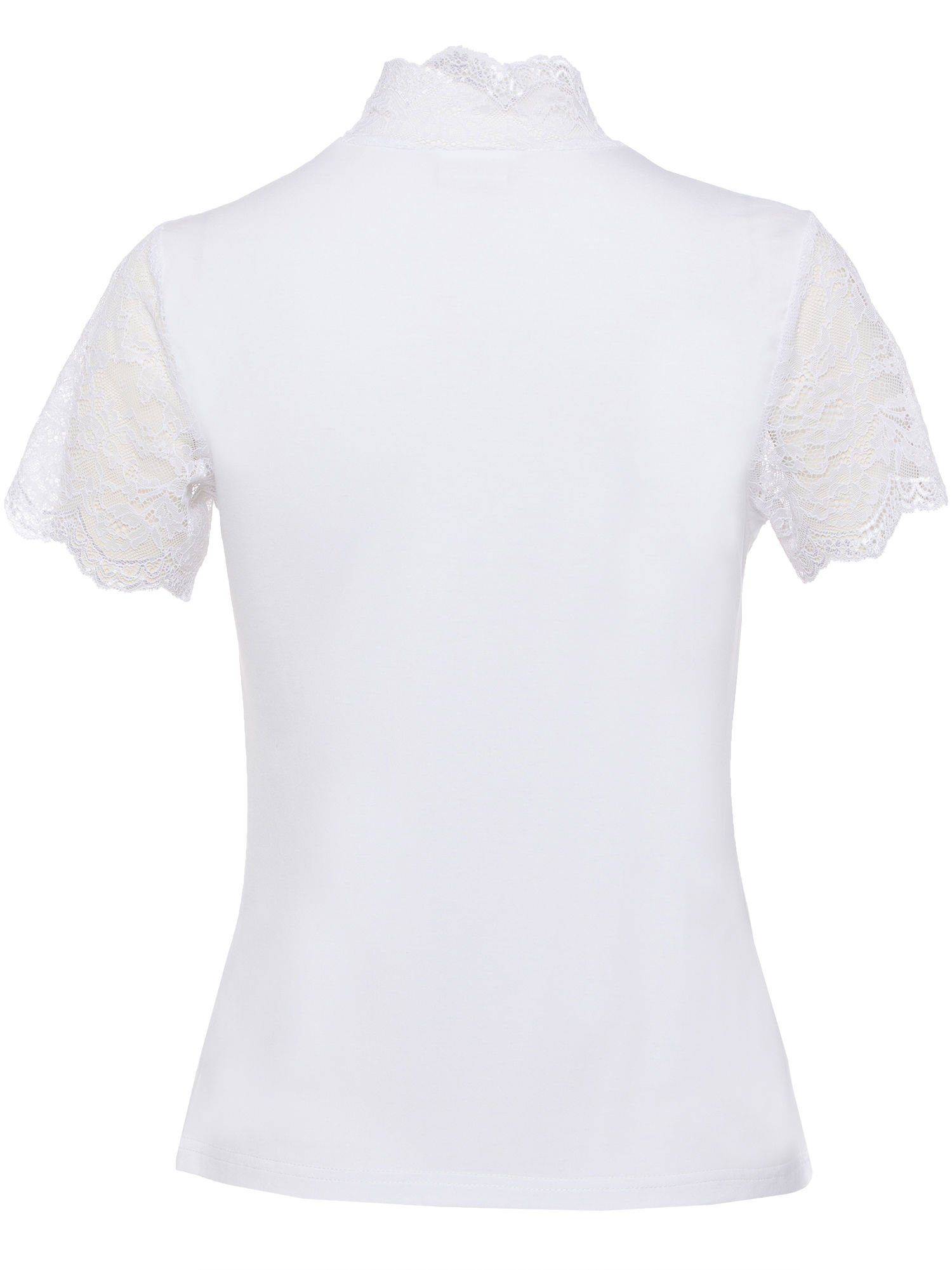 Pure Shape Langarmshirt Kurzarm-Shirt elastisch (1-tlg) mit Spitzendetail a günstig online kaufen