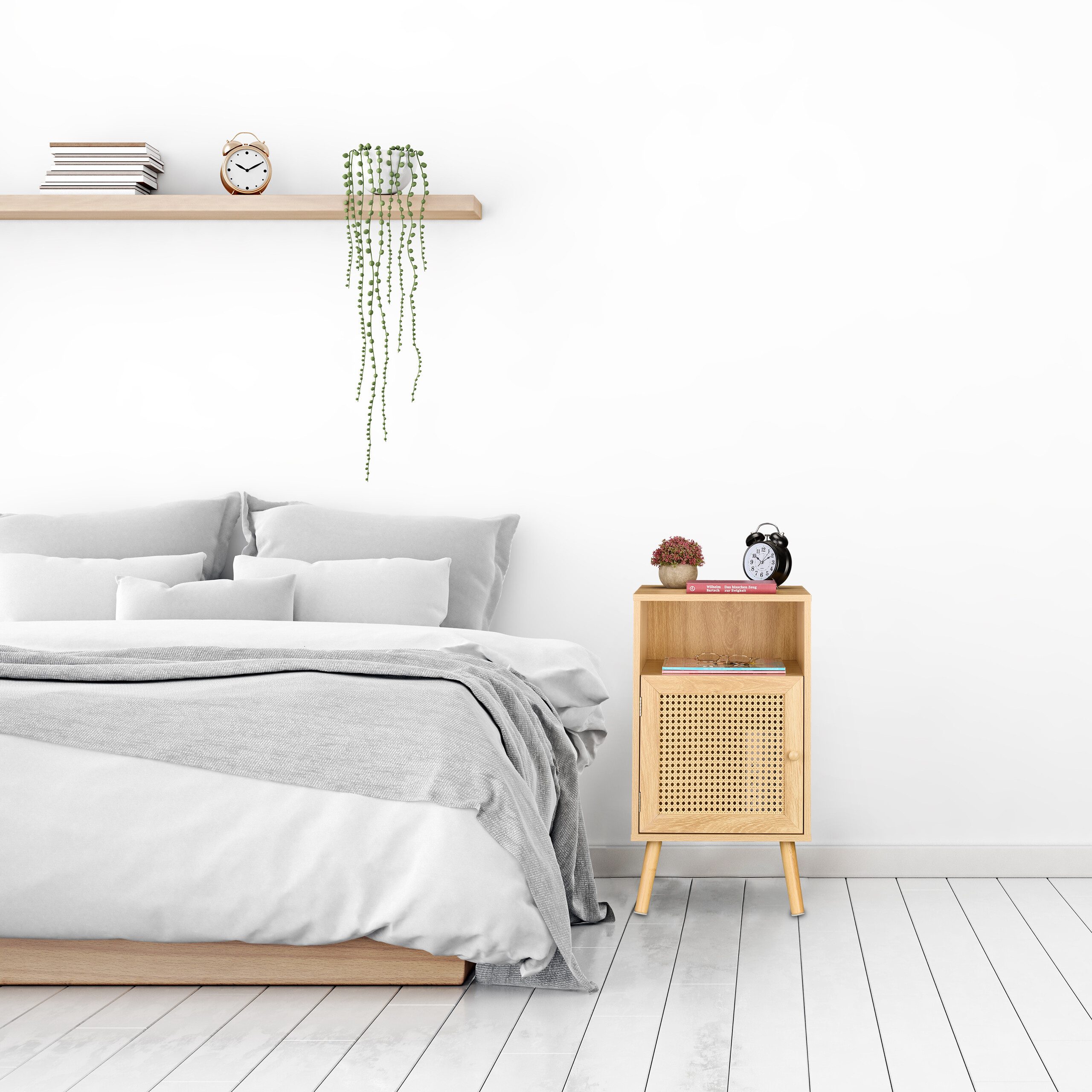 relaxdays Nachttisch im Rattan Desig günstig online kaufen