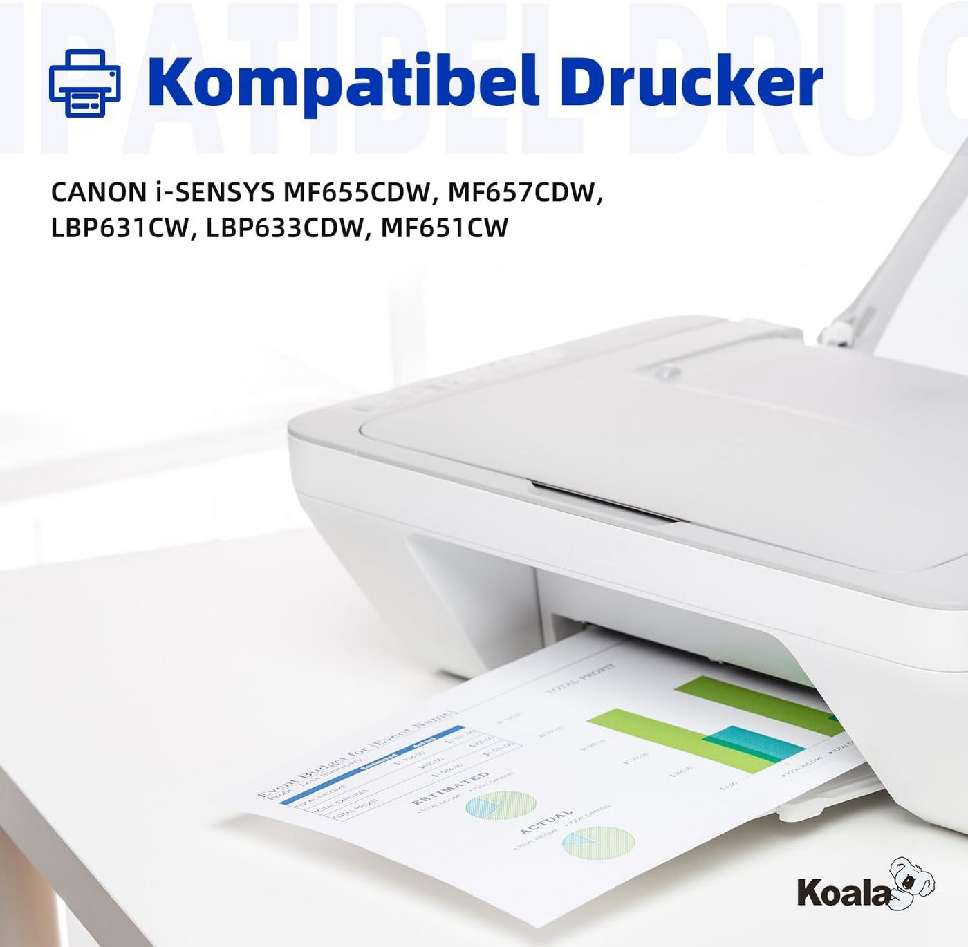 Thumbnail - Koala Tonerkartusche Toner Set für Canon 067H 067 4er Multipack, (Packung, Multipack), Canon 067H Toner für LBP631Cw LBP...