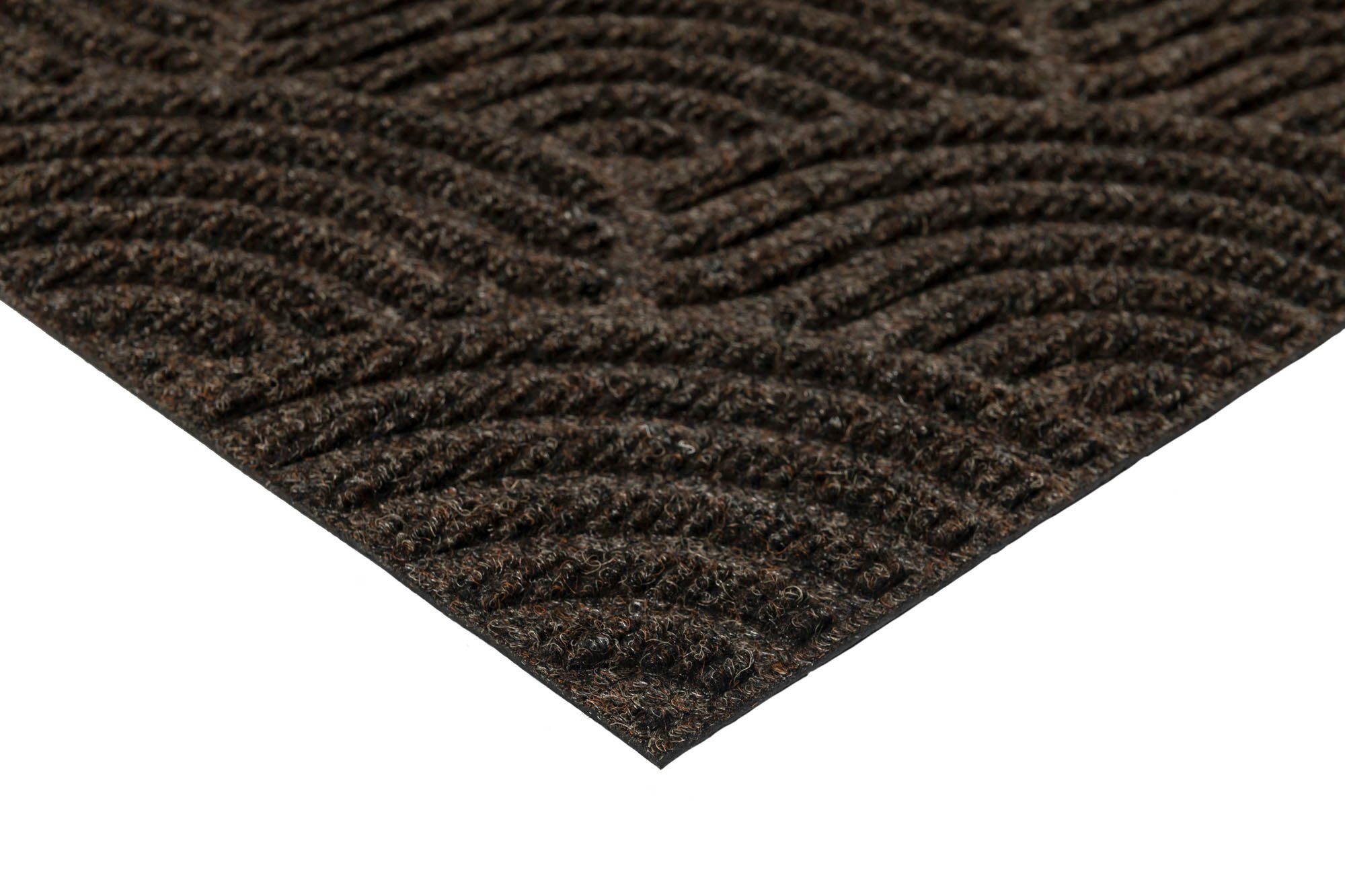 8 dark/brown wash+dry geeignet, Outdoor Waves, Höhe: Schmutzfangmatte, Fußmatte rechteckig, In- und mm, by Kleen-Tex, waschbar