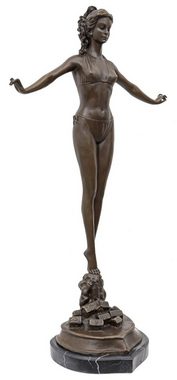 Aubaho Skulptur Bronzeskulptur erotische Kunst Erotik Bikini im Antik-Stil Bronze Figu