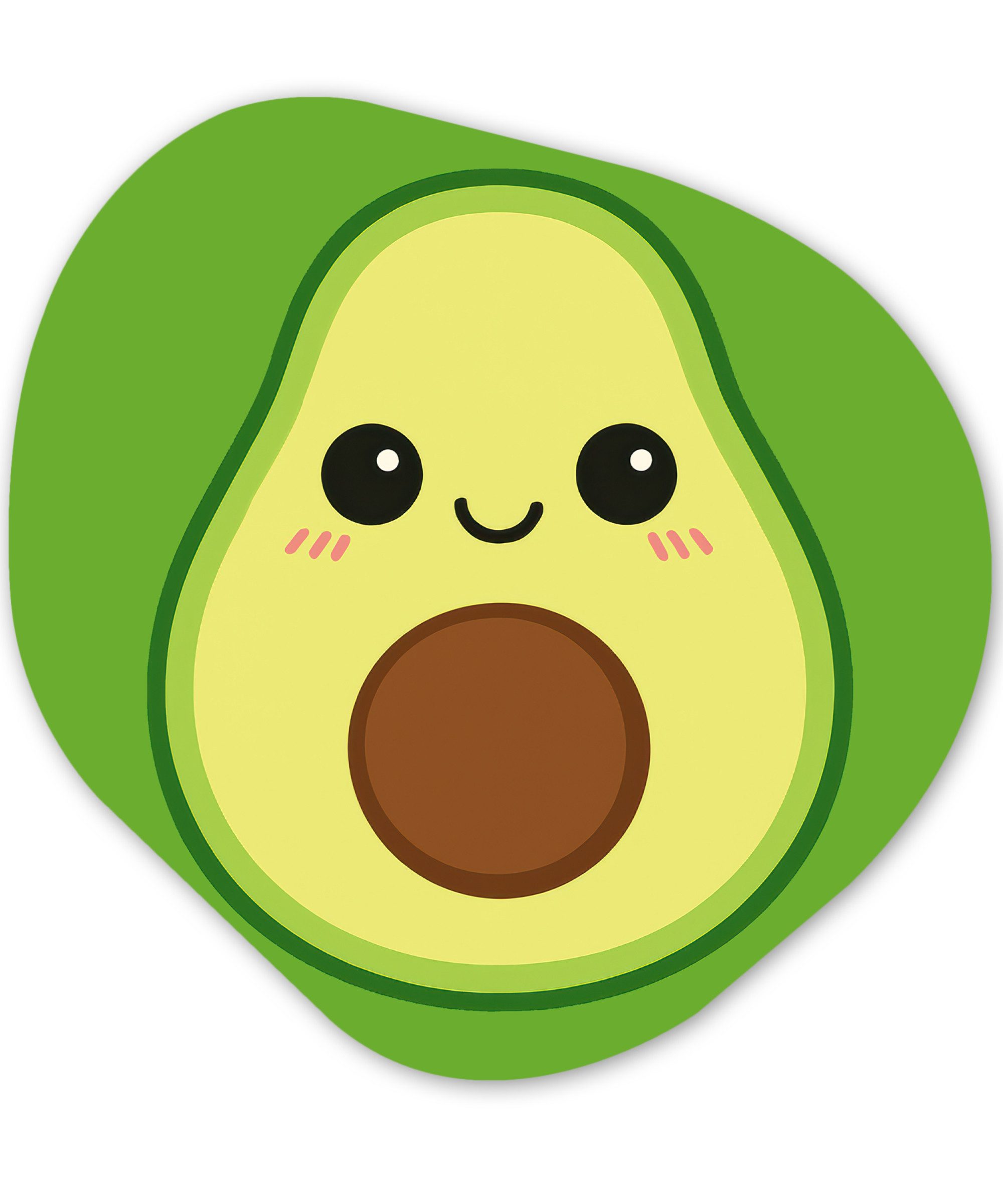 MuchoWow Gemälde Avocado - Grün - Verspielt, Fotodruck (1 St), Wandbild Abstrakt, Wohnzimmer Schlafzimmer Wanddekoration, 40x40 cm