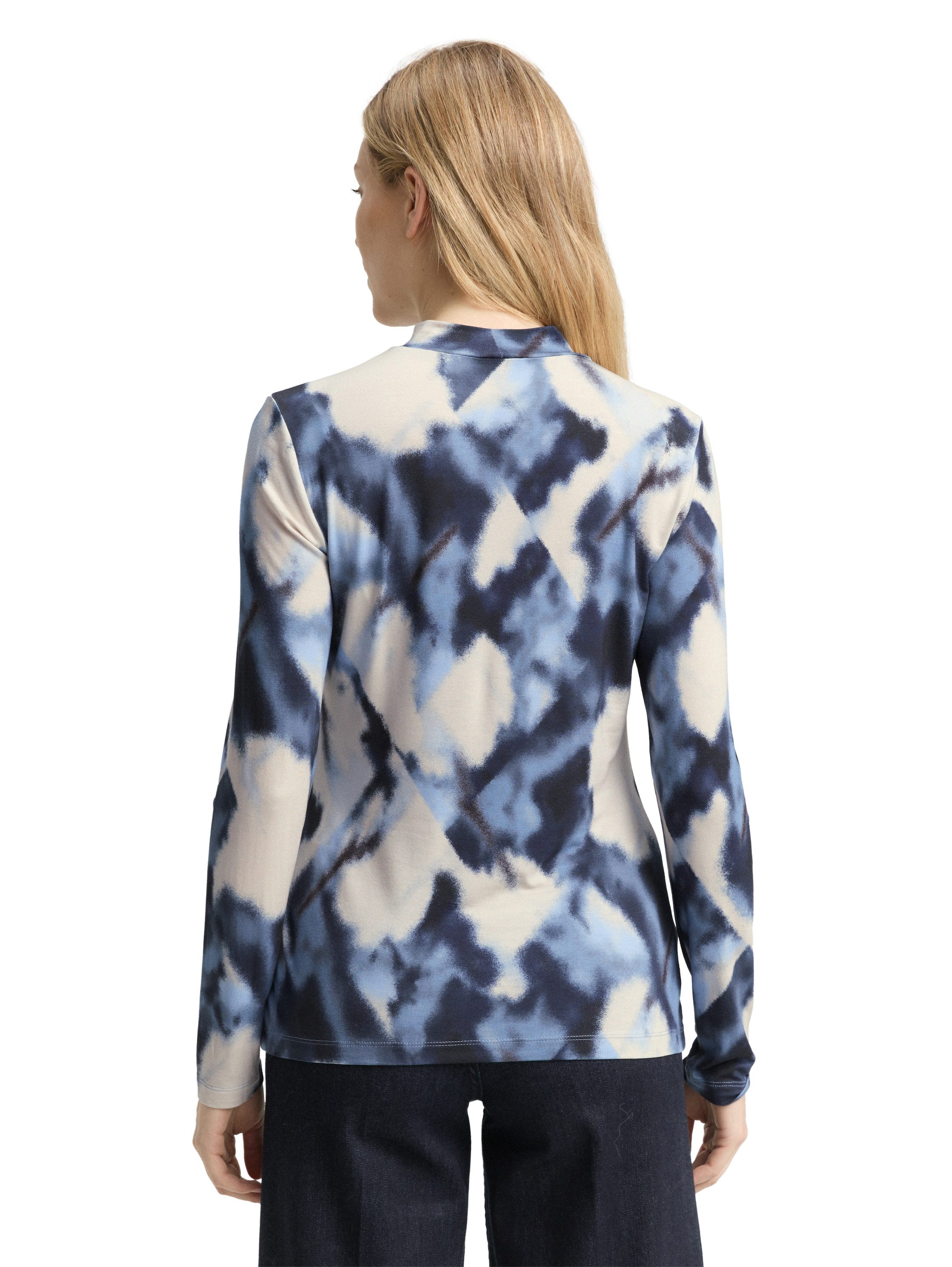 TOM TAILOR Langarmshirt mit All-Over Print günstig online kaufen