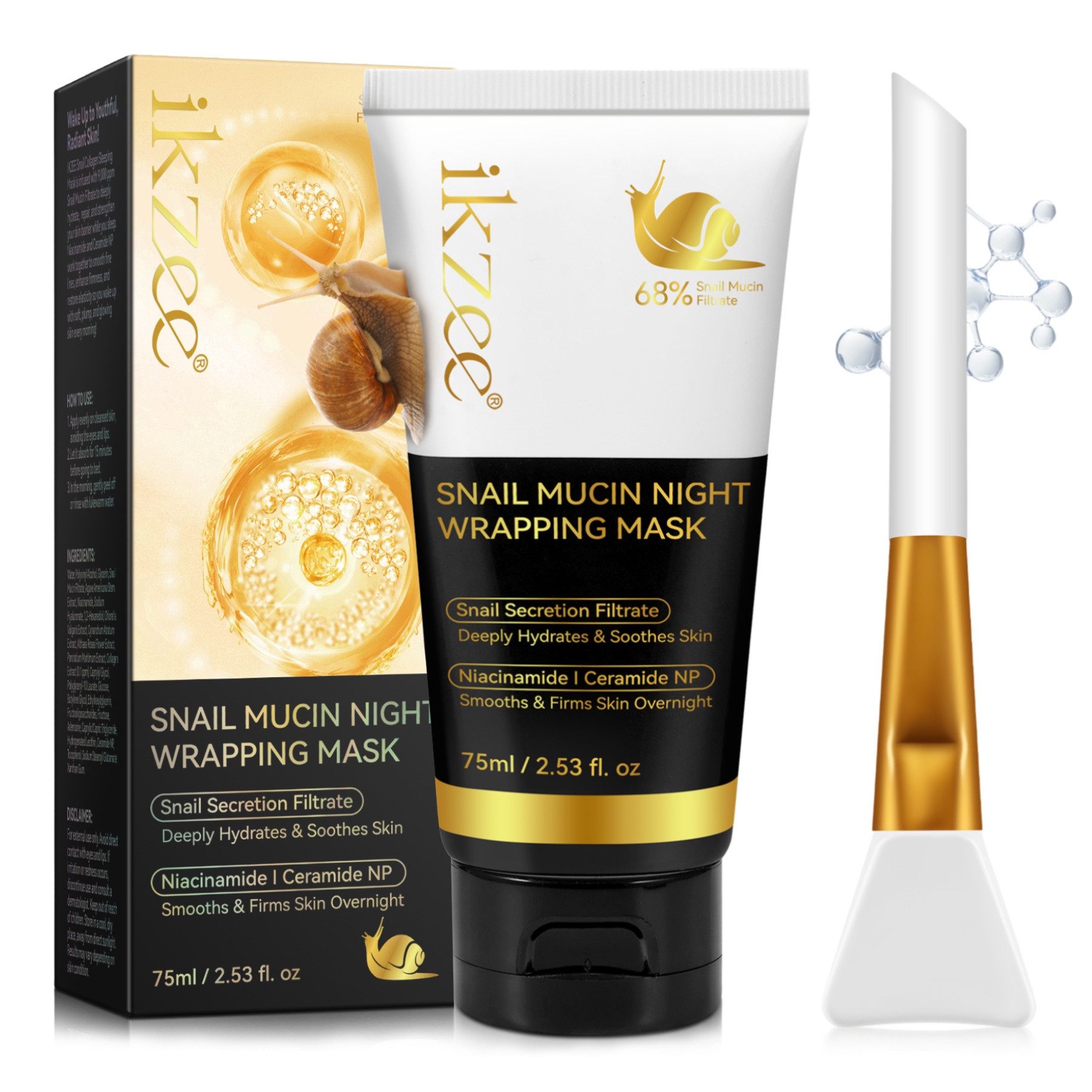 P-Beauty Cosmetic Accessories Gesichtsmaske Nachtmaske Gesicht Snail Mucin Kollagen Maske Night Wrapping Mask, 1-tlg., Gesichtspflege, Gesichtsmaske, Snail, Nachtmaske