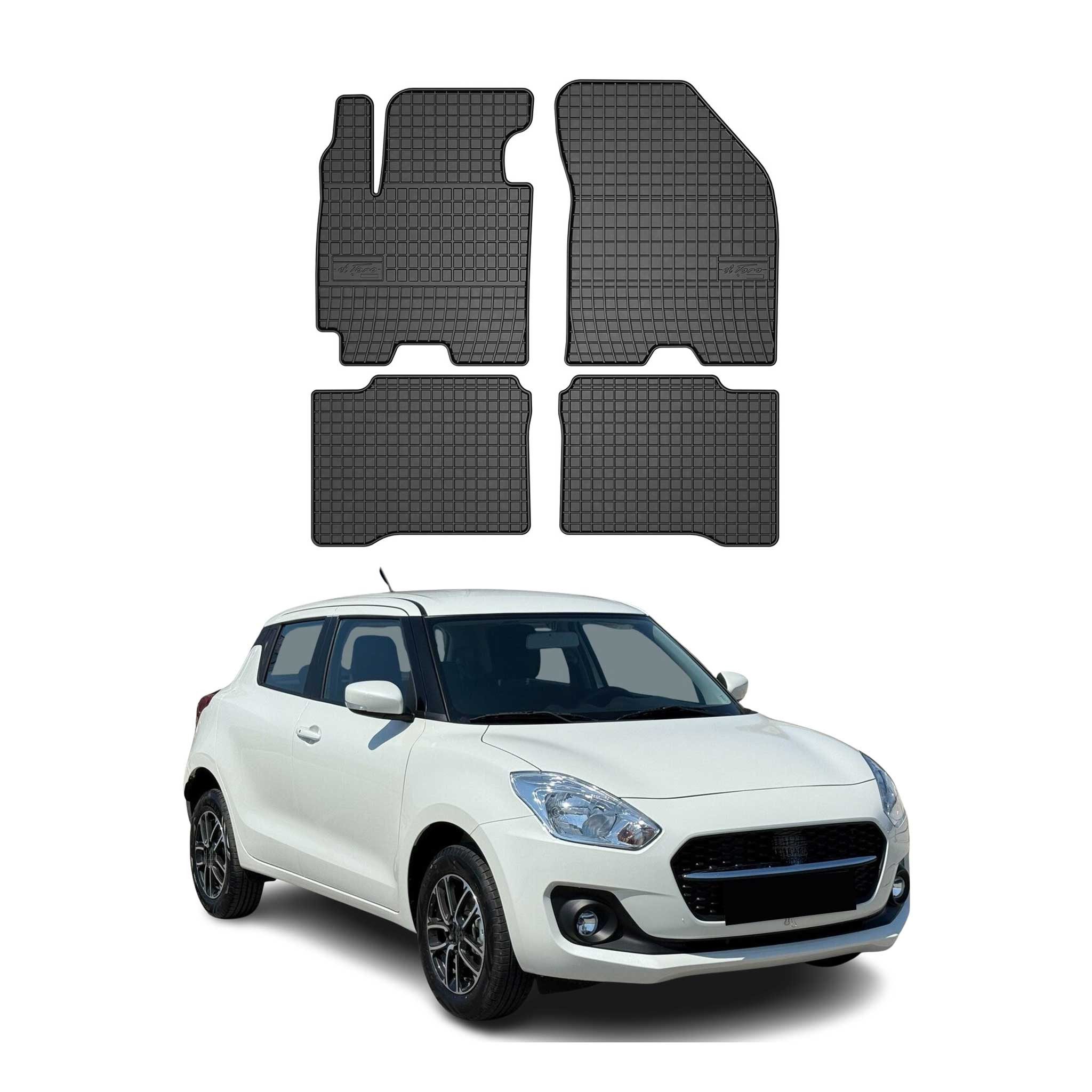 OMAC Auto-Fußmatten für Suzuki Swift 2017-2025 Gummimatten Schwarz 4 tlg (4 St), für Suzuki Swift 2017-2025 Suzuki Swift 2017-2025, Antirutsch,Wasserfest,Einfache Installation