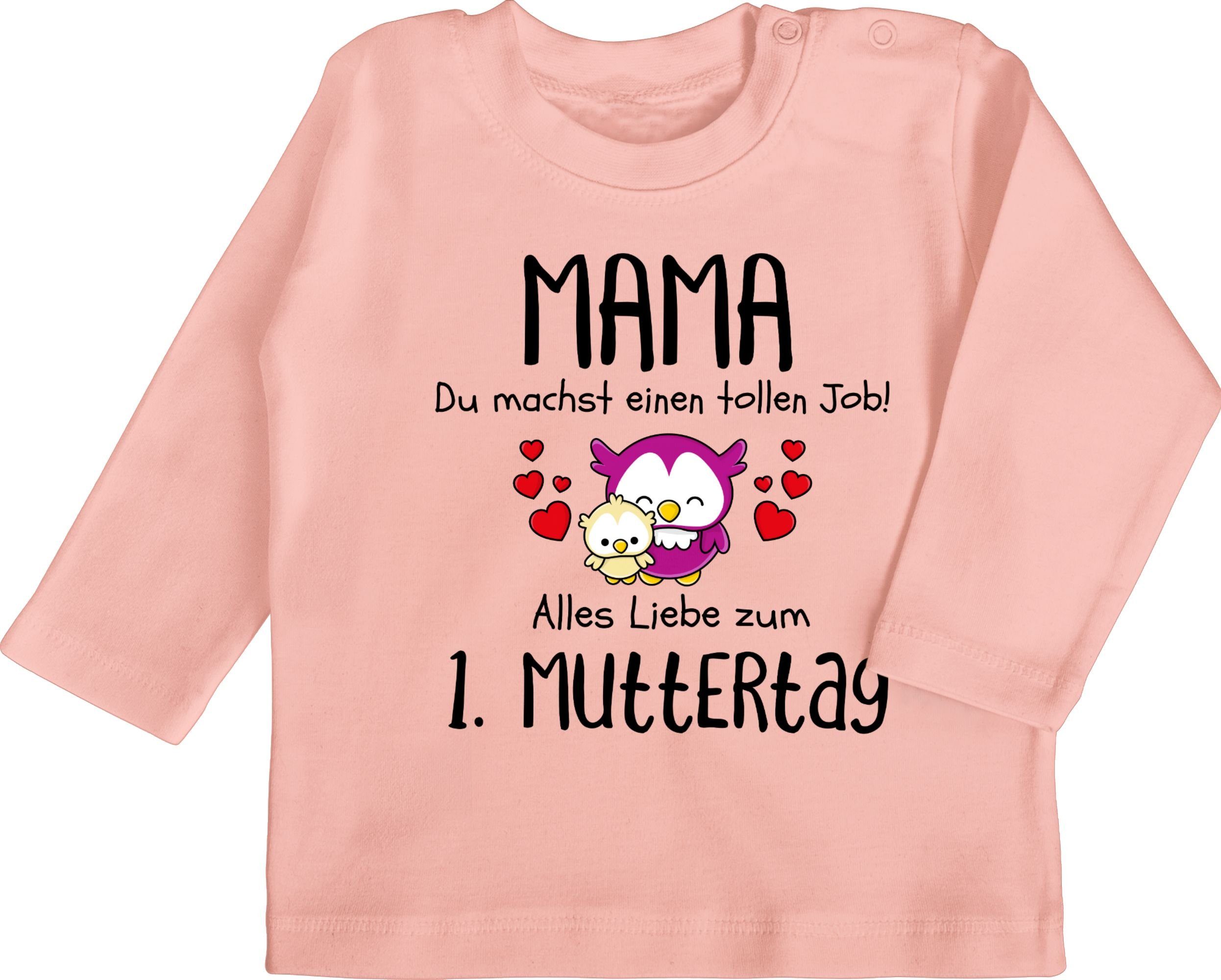 Shirtracer T-Shirt Mama - 1. Muttertag Erster Muttertagsgeschenk 2 Babyrosa