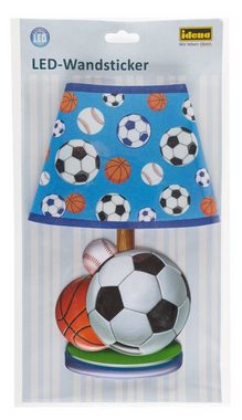 Idena Wandsticker Idena 31255 - LED Wandsticker Lampe Fußball, mit Lichtsensor, ca. 31