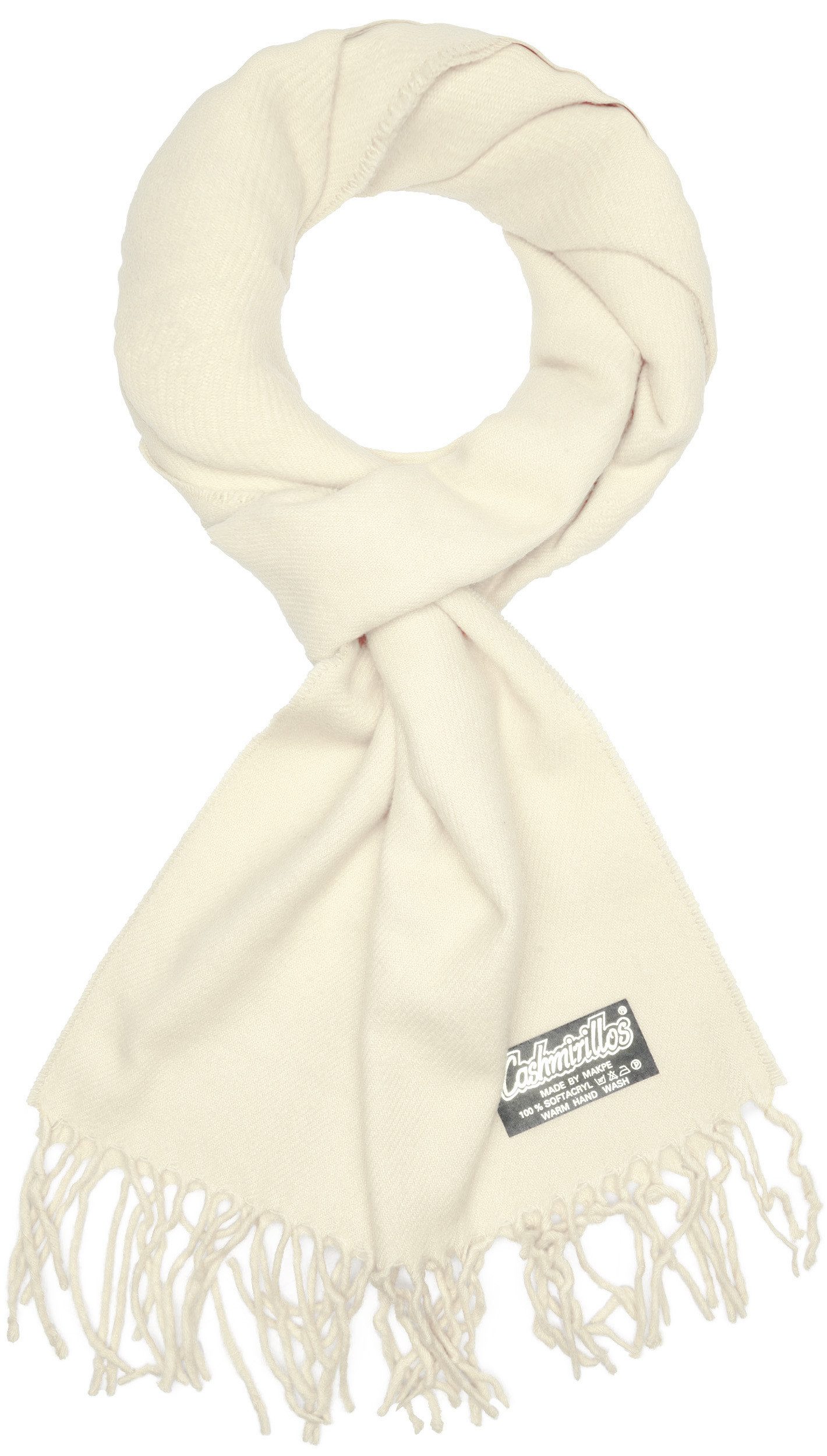 BRUBAKER Schal Cashmirillo Kuschelschal 30/40 x 180 cm Lang Leicht Warm Kuschelig, (Uni-Farben, 1-St. Herbst und Winterschal), Stola Tuch Schal mit Fransen für Damen und Herren