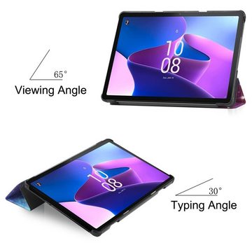 Wigento Tablet-Hülle Für Lenovo M10 3. Gen 2022 3folt Wake UP Smart Cover Tablet Tasche Etuis Hülle Case Schutz Motiv 2
