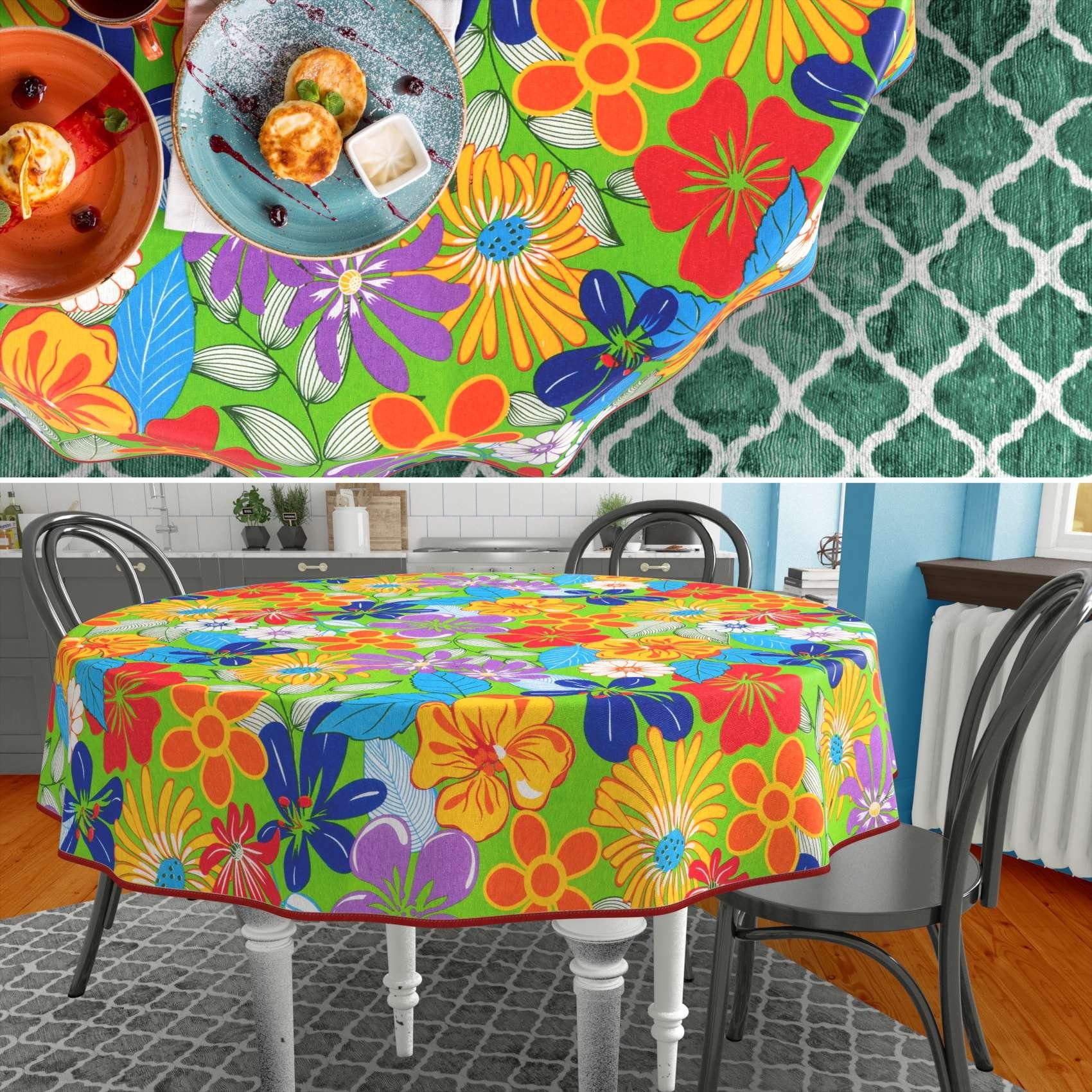 ANRO Tischdecke mit Blumen Botanik aus günstig online kaufen