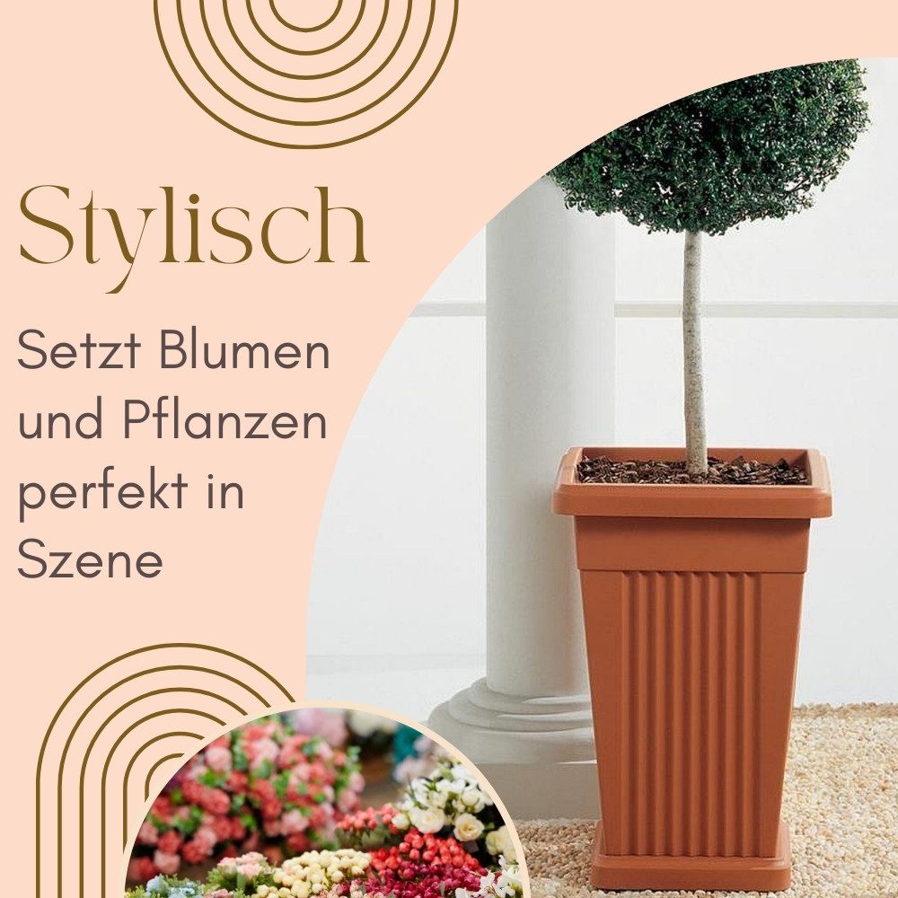 GarPet Pflanzkübel Pflanzkübel Groß Außen Pflanzkübel Pyramide Blumenkübel Groß Outdoor – Bild 3 von 5