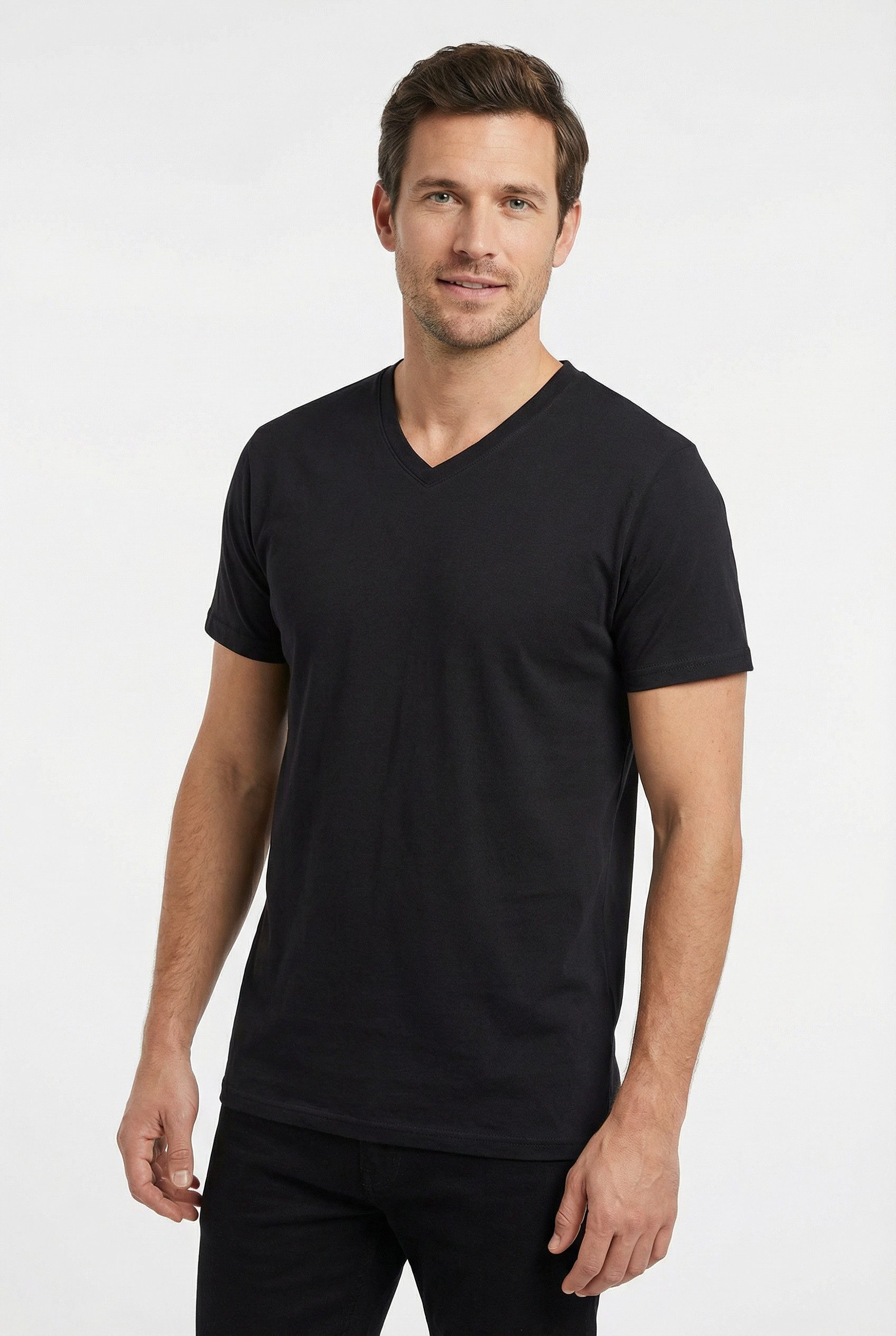 Fruit of the Loom T-Shirt (Packung, 2-tlg) mit V-Ausschnitt