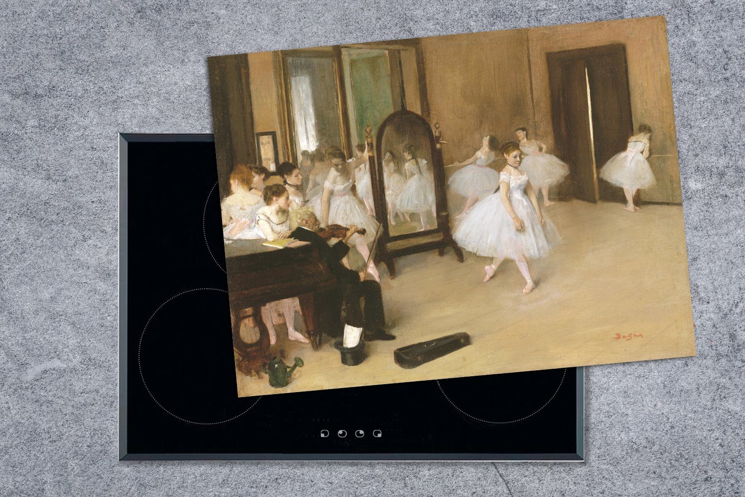 Arbeitsfläche von Edgar MuchoWow Tanzkurs Degas, tlg), Ceranfeldabdeckung - (1 Gemälde nutzbar, Herdblende-/Abdeckplatte 70x52 Vinyl, Mobile cm, Der