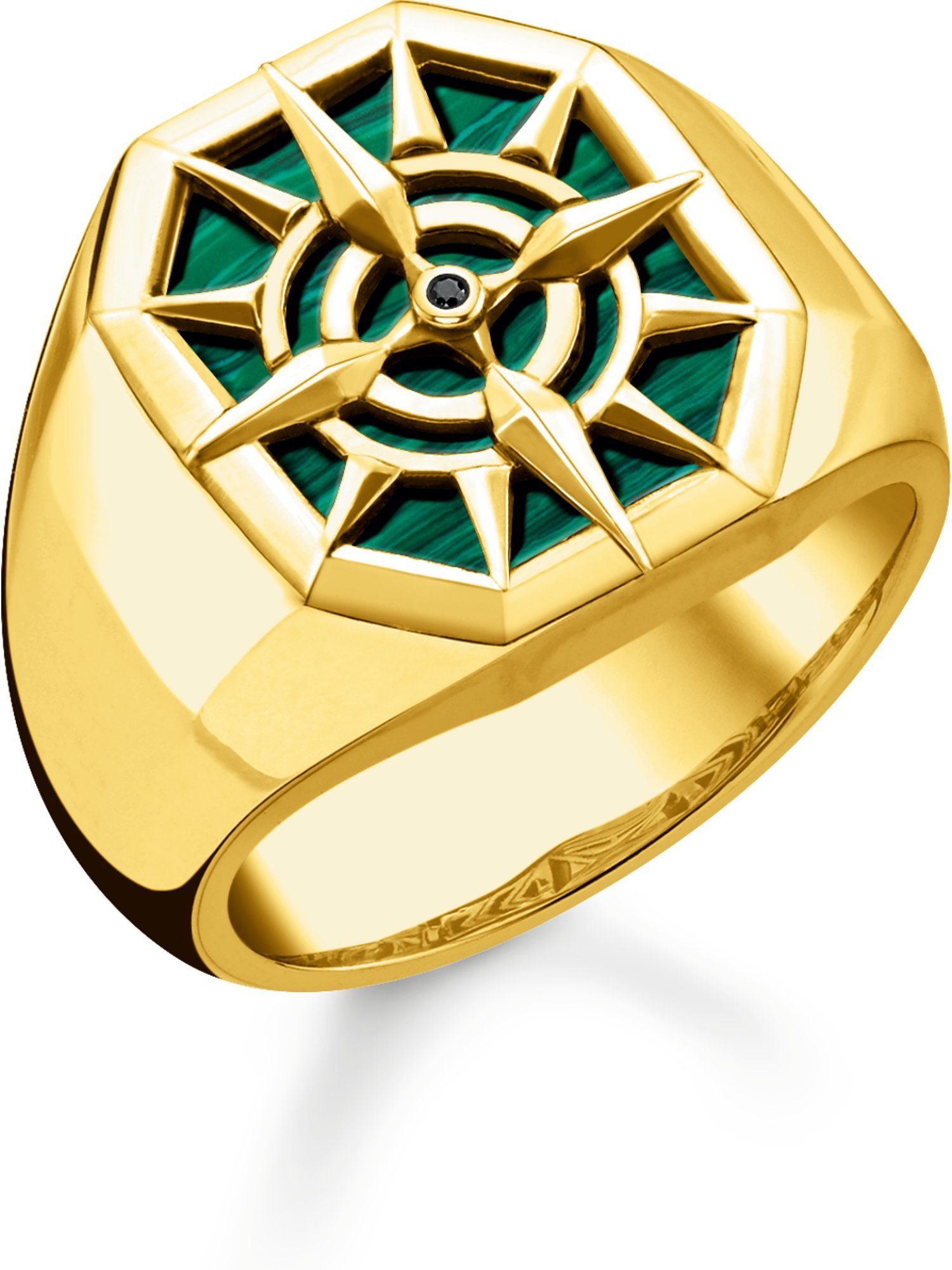 THOMAS SABO Fingerring Thomas Sabo Unisex-Damenring, Malachit, synthetisch
