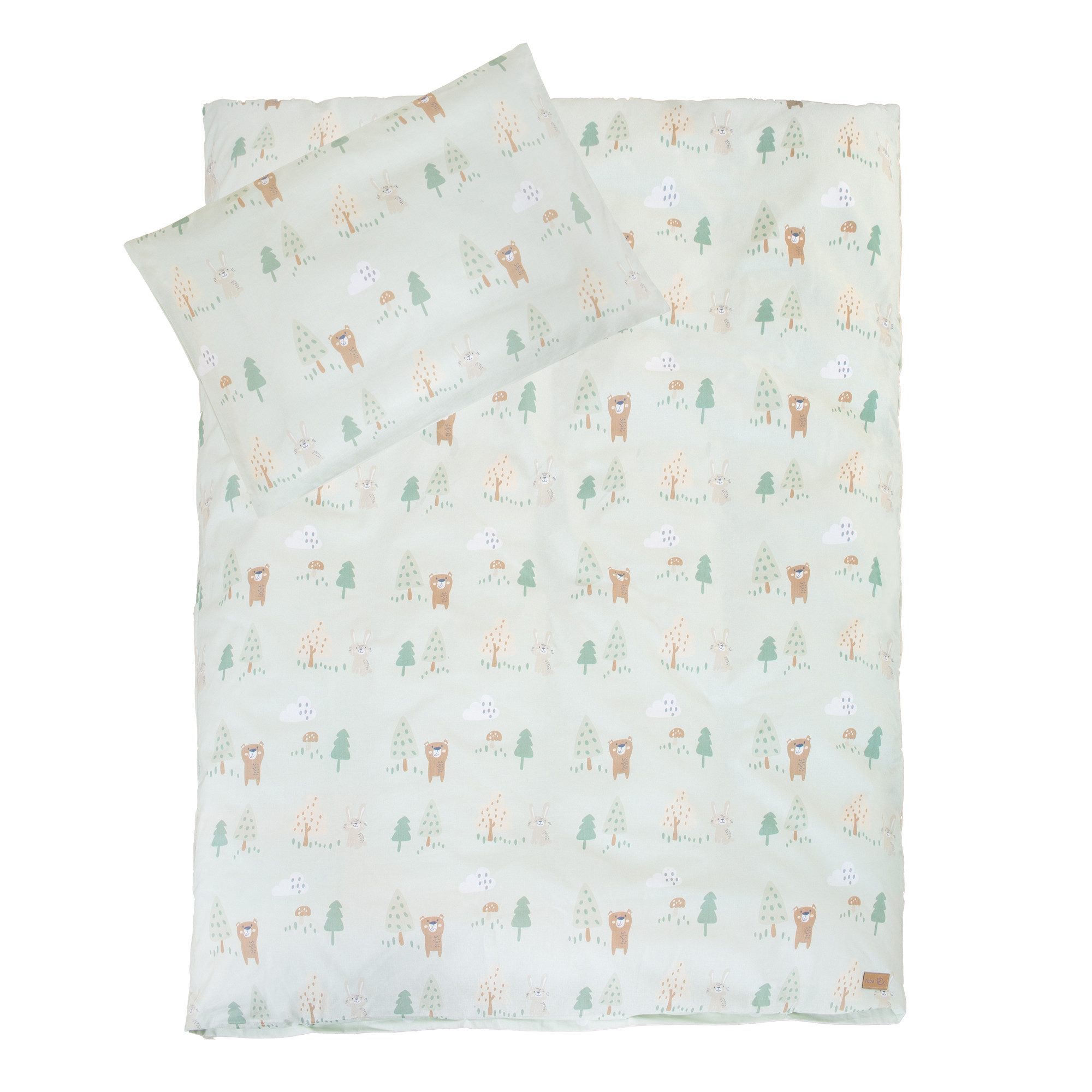 roba® Komplettbett Woodland Buddies - umbaubares Babybett, Textilausstattung, Baby & Kind, Inkl. Matratze, Himmel & Nestchen & Bettwäsche Set 100x135 cm - Weiß