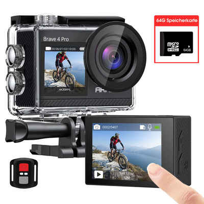 Akaso 4K 20 Megapixel WiFi Unterwasser 40m Ultra HD Touchscreen, Action Cam (IEEE 802, 170° einstellbarer Weitwinkel, ElS Anti-Shake, mit 64G Speicherkarte)