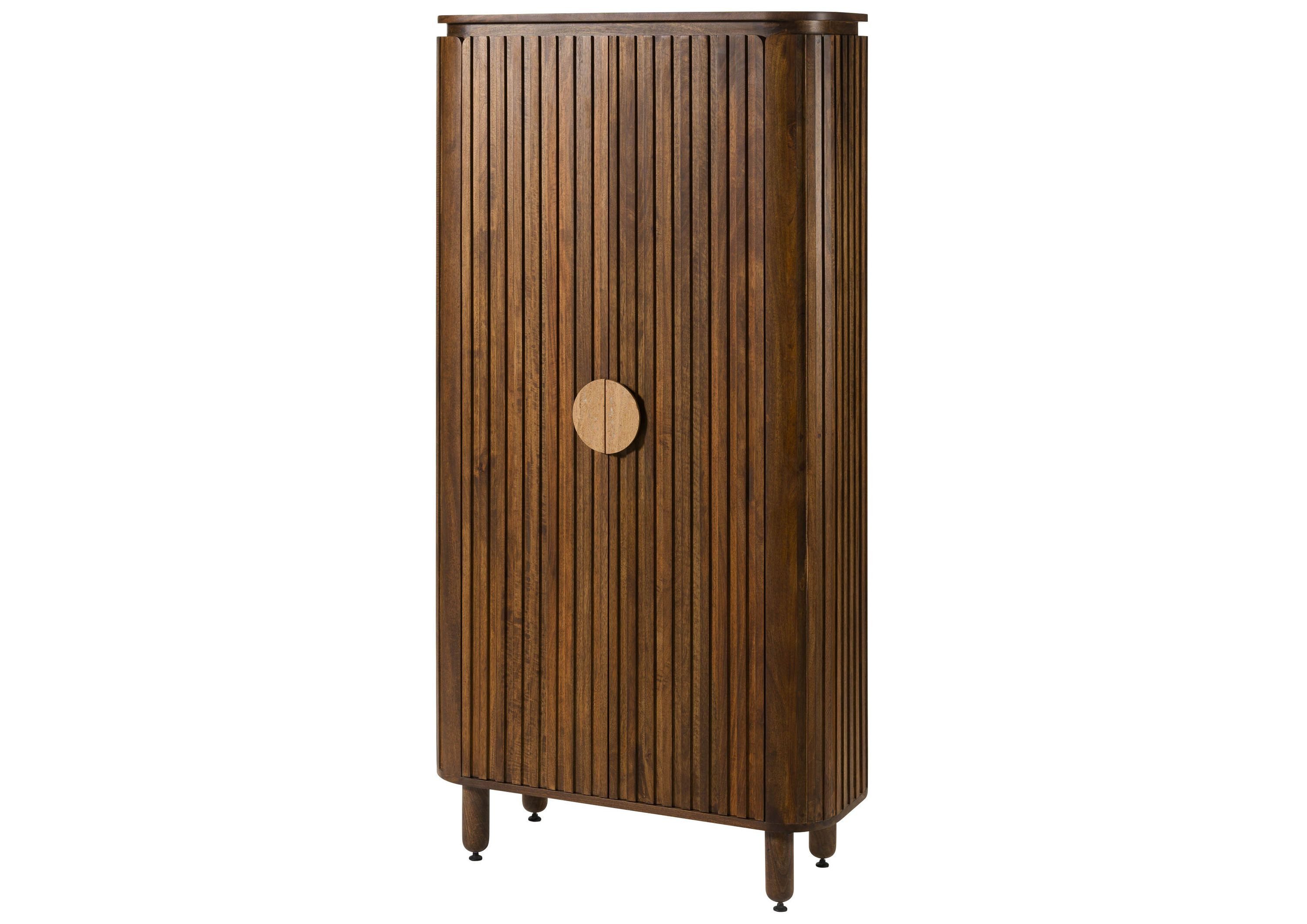 Massivmoebel24 Dreh-/Schwebetürenschrank #116 (Mango 92x40x180 braun günstig online kaufen