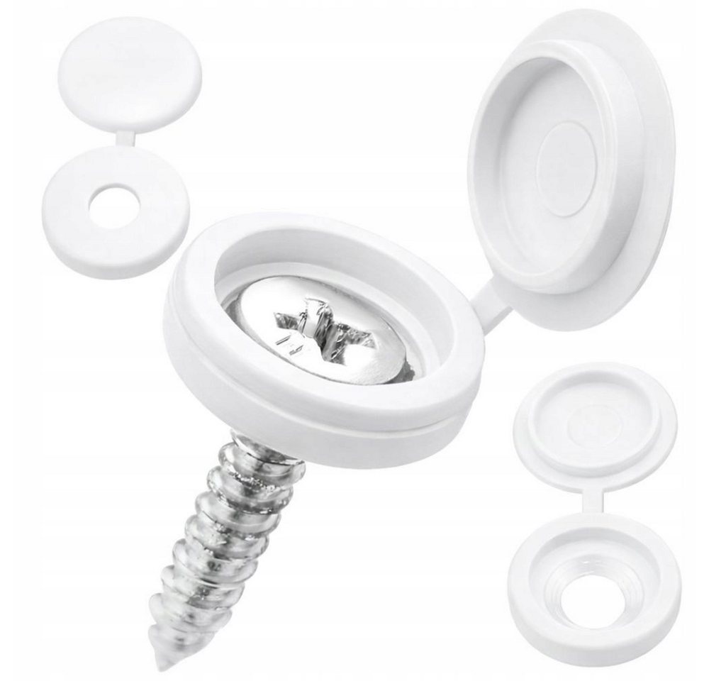 VERK GROUP Abdeckkappe 20x Schraubenabdeckungen 13 mm Abdeckkappen mit Klappe Kunststoff, (Packung), 20-teiliges Set, Verschließbare Klappabdeckung