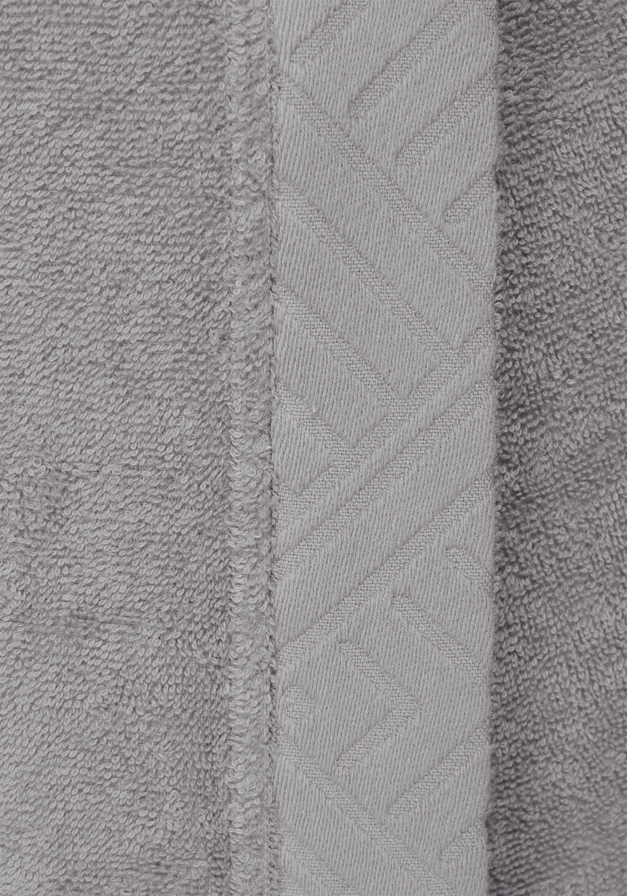 OTTO home Damenbademantel Livia, ideal für Sauna & Spa, Hotelbademantel, Langform, Walkfrottee, Kapuze, Gürtel, gemusterter Bordüre, langer Bademantel Damen, 10 – Bild 5 von 5