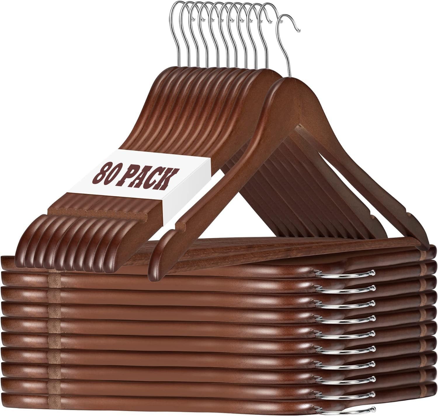 House Day Kleiderbügel Holz für Anzüge, rutschfest, (80-tlg), Kleiderbügel günstig online kaufen