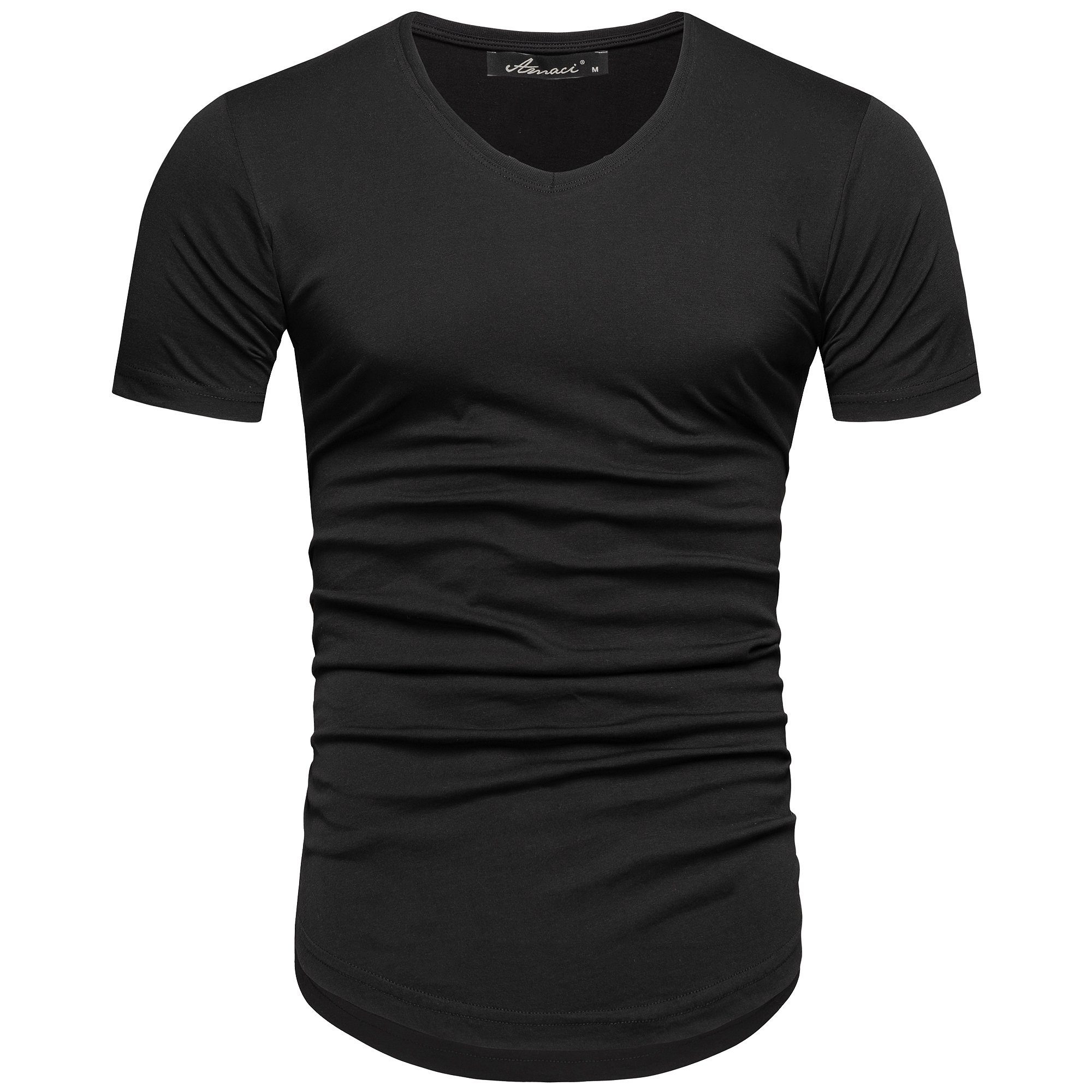 Amaci&Sons T-Shirt BELLEVUE Basic Oversize T-Shirt mit V-Ausschnitt Herren günstig online kaufen