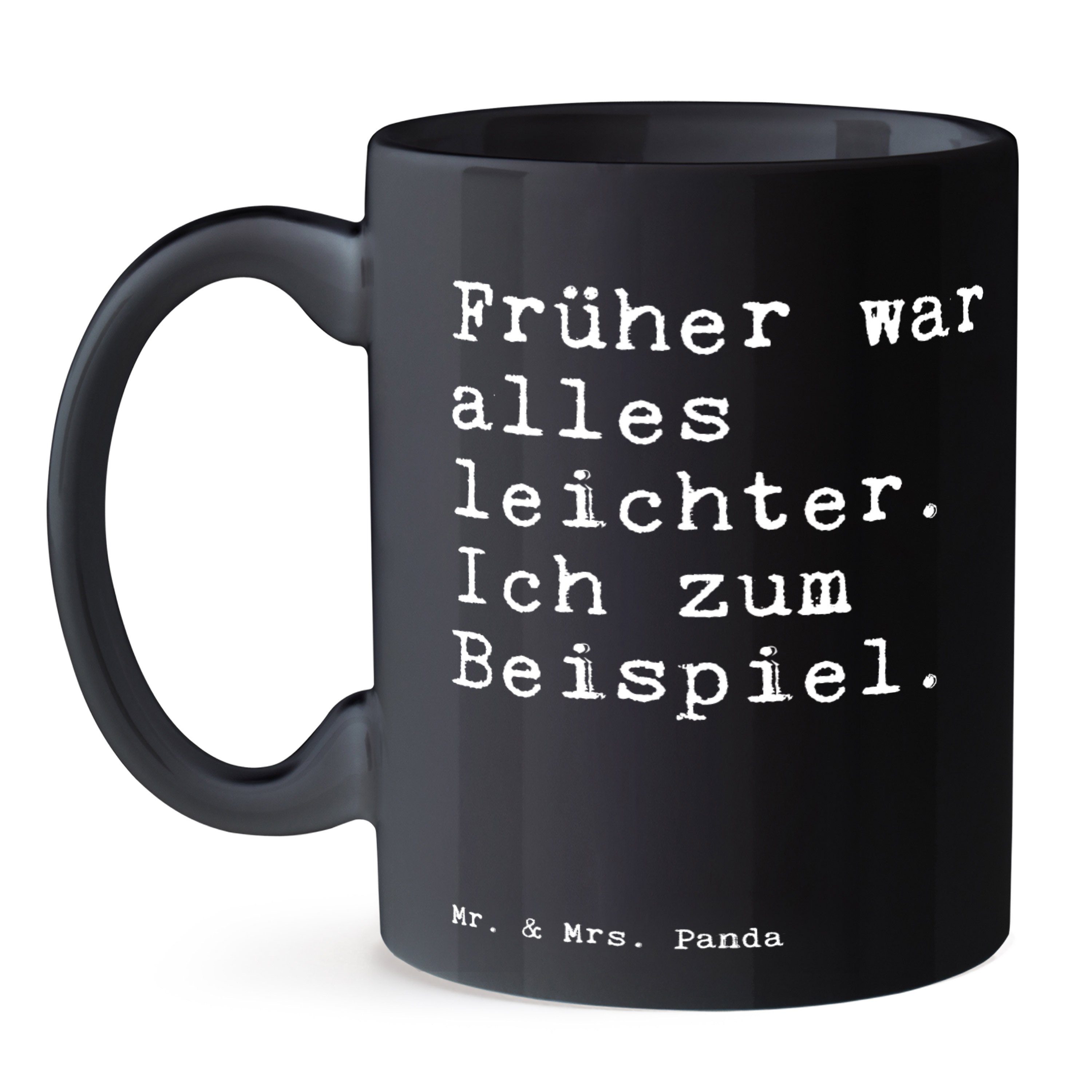 leichter.... Mr. Mrs. Tasse - - Keramik Schwarz war Früher Spruch, Panda Geschenk, & abnehmen, alles Schwarz