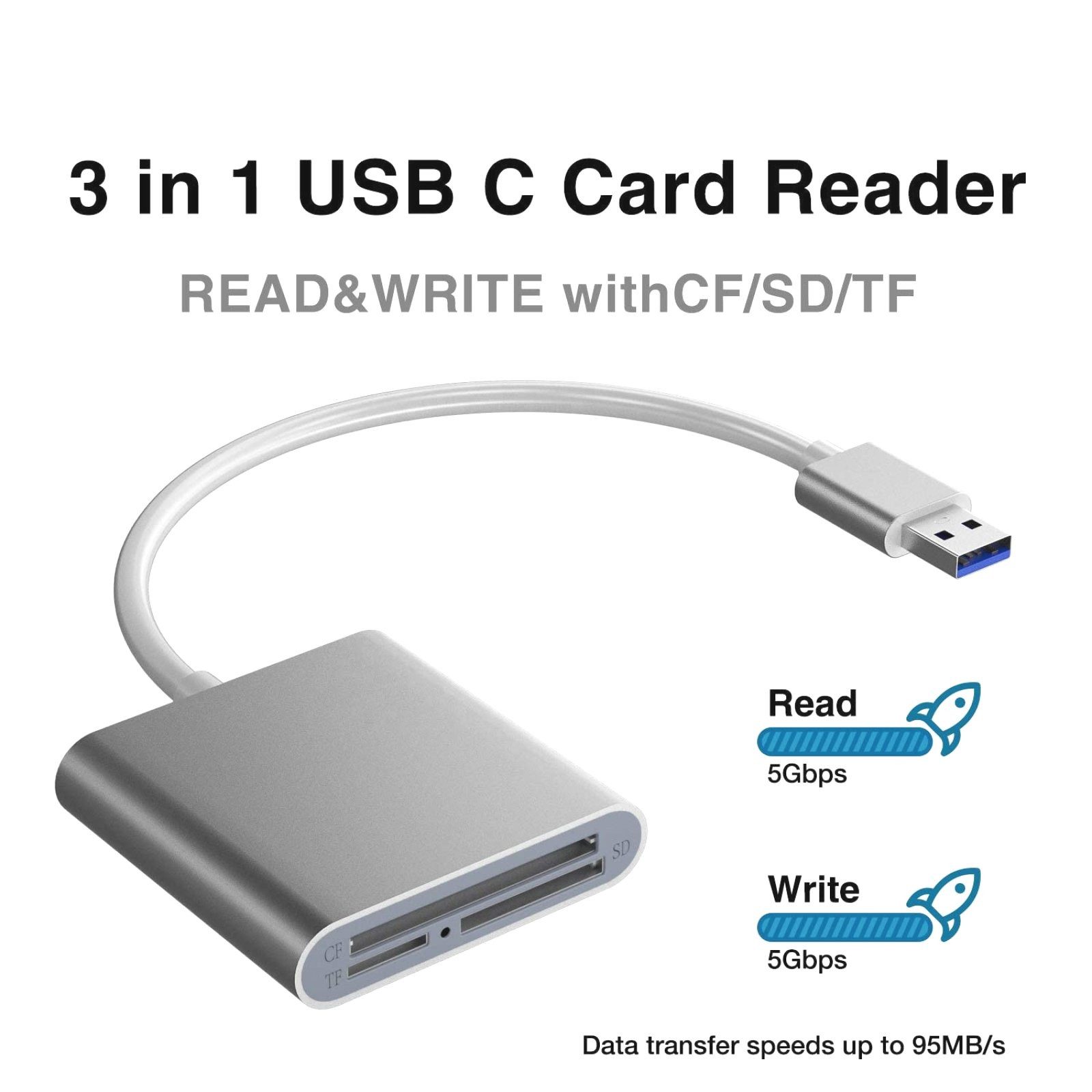 BRAINZAP Speicherkartenleser USB 3.0 Speicherkartenleser, CompactFlash I,MicroSD,MicroSDHC,MicroSDXC,iSDHC,MMC,RS-MMC,MMCmicro