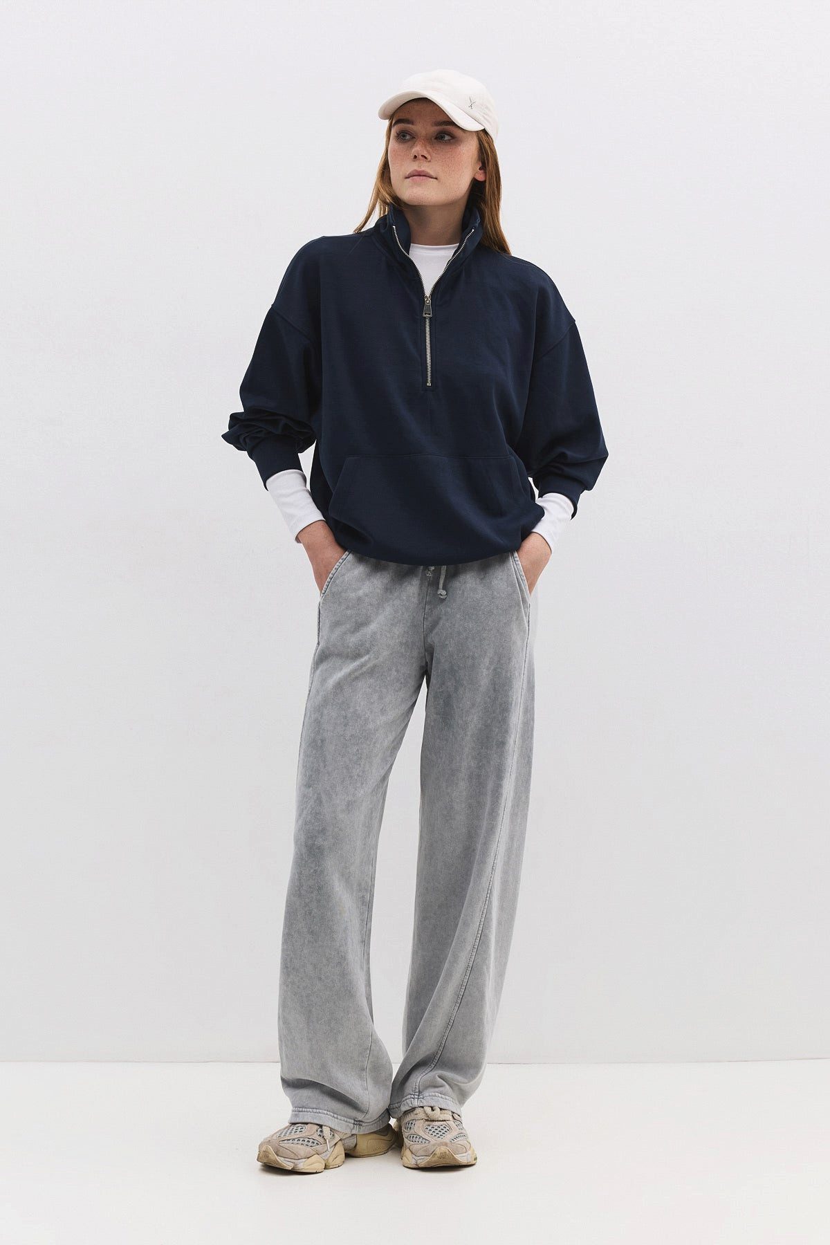 No Matter What Sweatshirt Modal-Sweatshirt mit halbem Reißverschluss günstig online kaufen