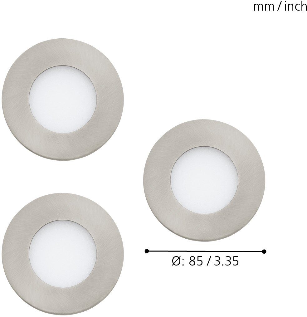 EGLO Einbauleuchte FUEVA-C, Dimmfunktion, Memoryfunktion, mehrere Helligkeitsstufen, LED fest integriert, Neutralweiß, Kaltweiß, Warmweiß, Tageslichtweiß, EGLO CONNECT, Steuerung über APP + Fernbedienung, BLE, CCT, RGB