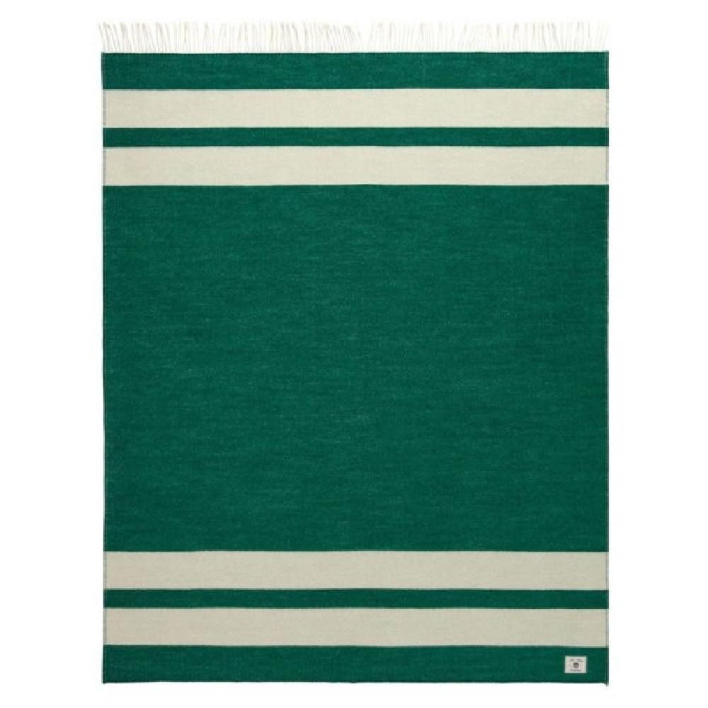 Wohndecke Gant Home Wolldecke Stripe Wool Throw Deep Forest (130x180cm), Gant