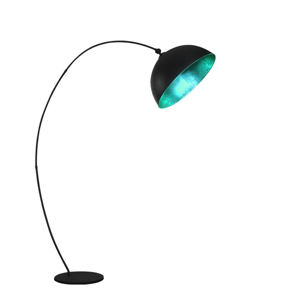 GLOBO LIGHTING LED Stehlampe, Leuchtmittel inklusive, Farbwechsel, Warmweiß, Steh Leuchte Ess Zimmer Bogen Stand Lampe Blatt Gold DIMMBAR im Set