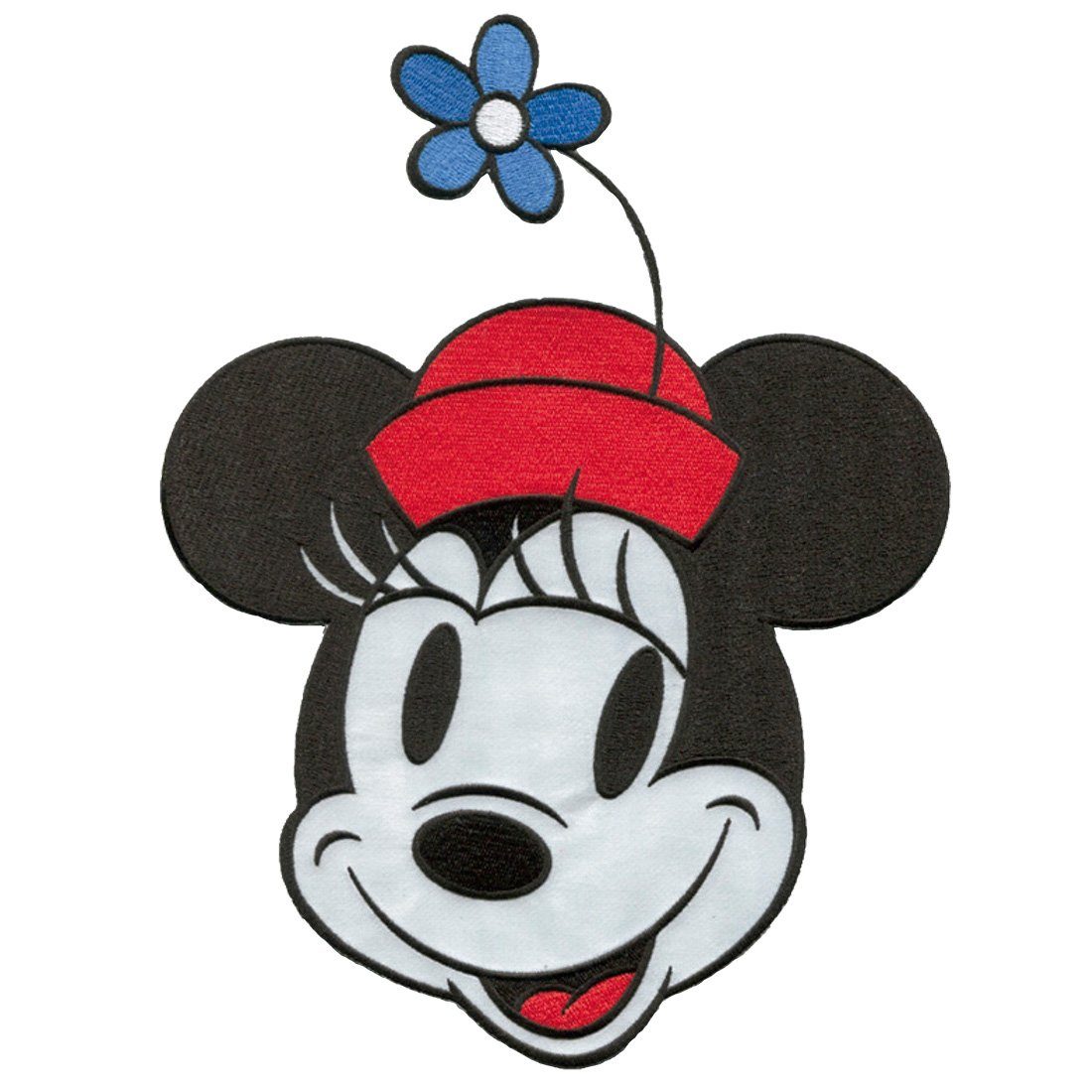 Disney Aufnäher Bügelbild, Aufbügler, Applikationen, Patches, Flicken, zum aufbügeln, Polyester, Minnie Mouse 90 Jahre XL - Größe: 18,0 x 23,0 cm