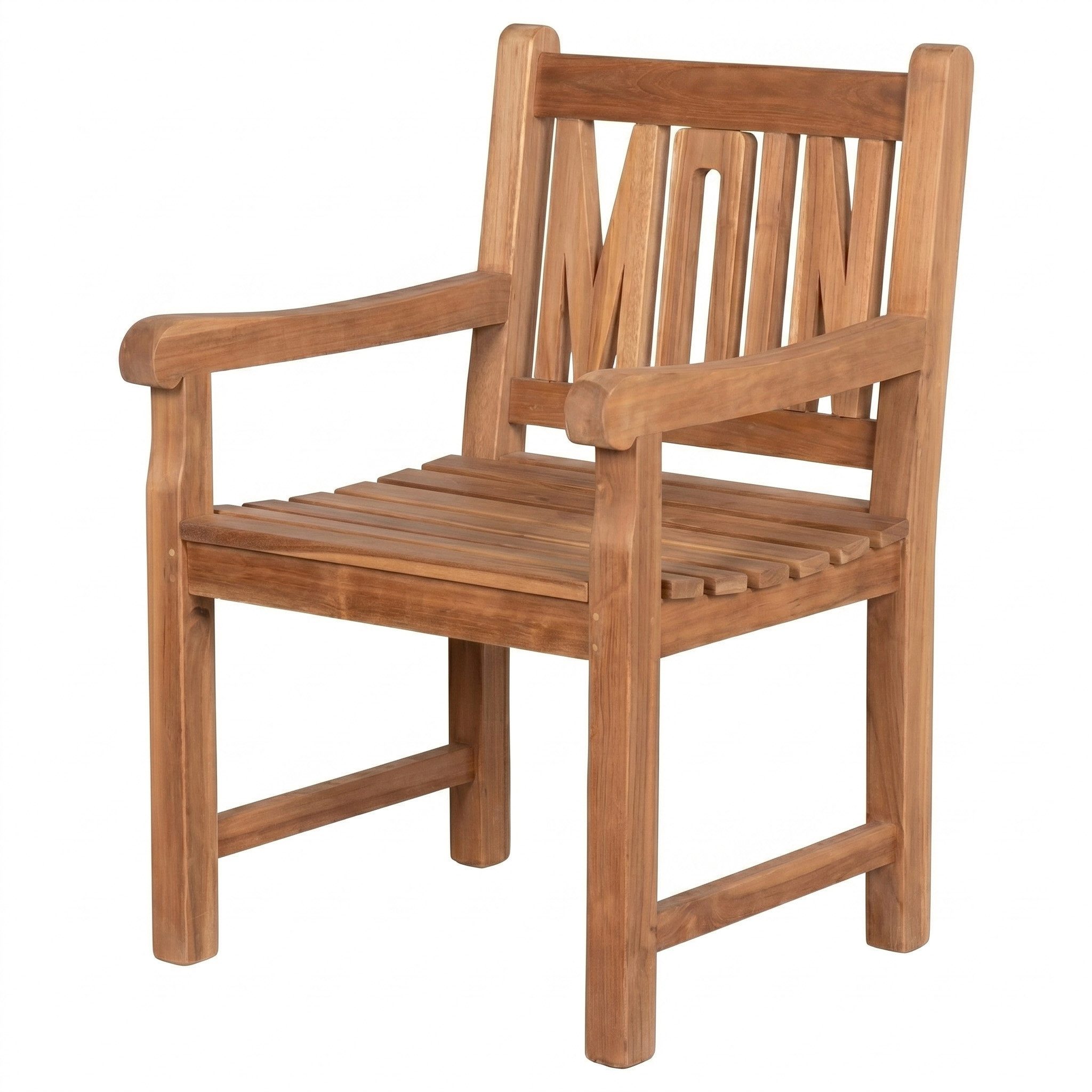 bene living Gartensessel MOIN - Teakholz (1-St), geschwungende Armlehnen - Rückenlehnen mit MOIN-Motiv