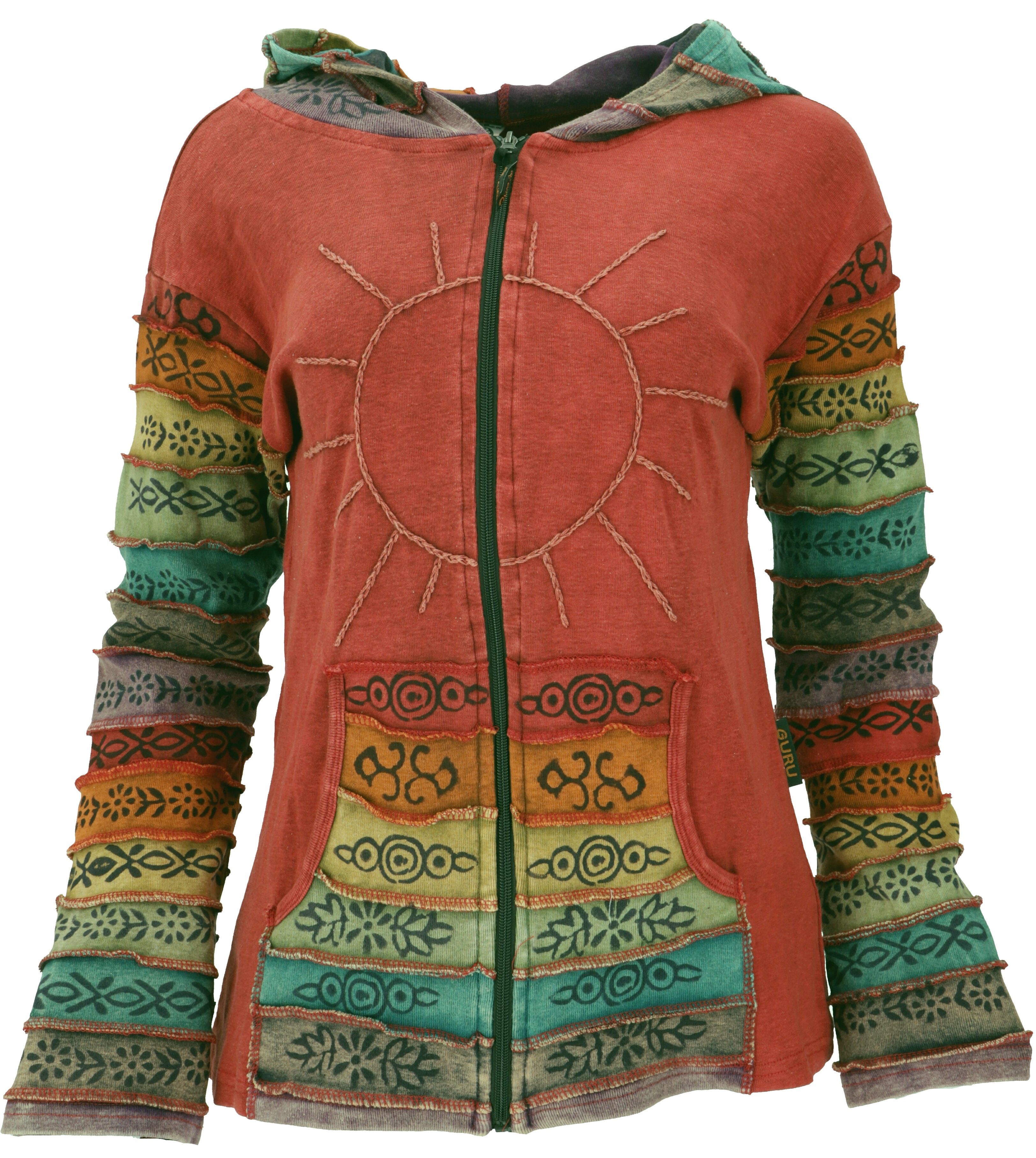 Sommerjacke »Patchwork Stonewash Regenbogen Jacke mit
