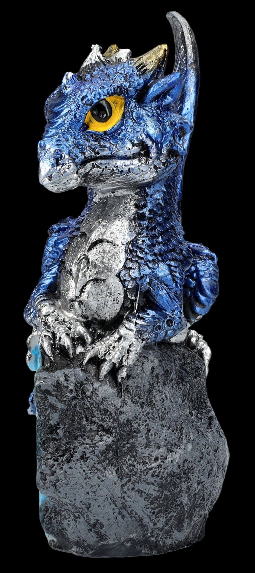 Figuren Shop GmbH Fantasy-Figur Drachen Figur - Dunkelblauer Wächter - Fantasy Drachenfigur Dekoration