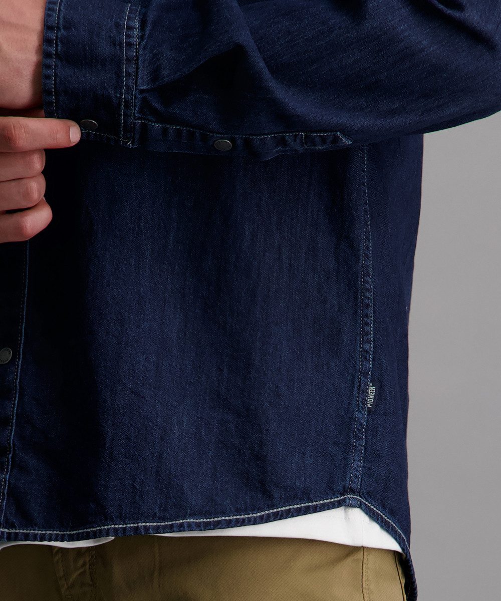 Pioneer Authentic Jeans Jeanshemd mit abgerundetem Saum